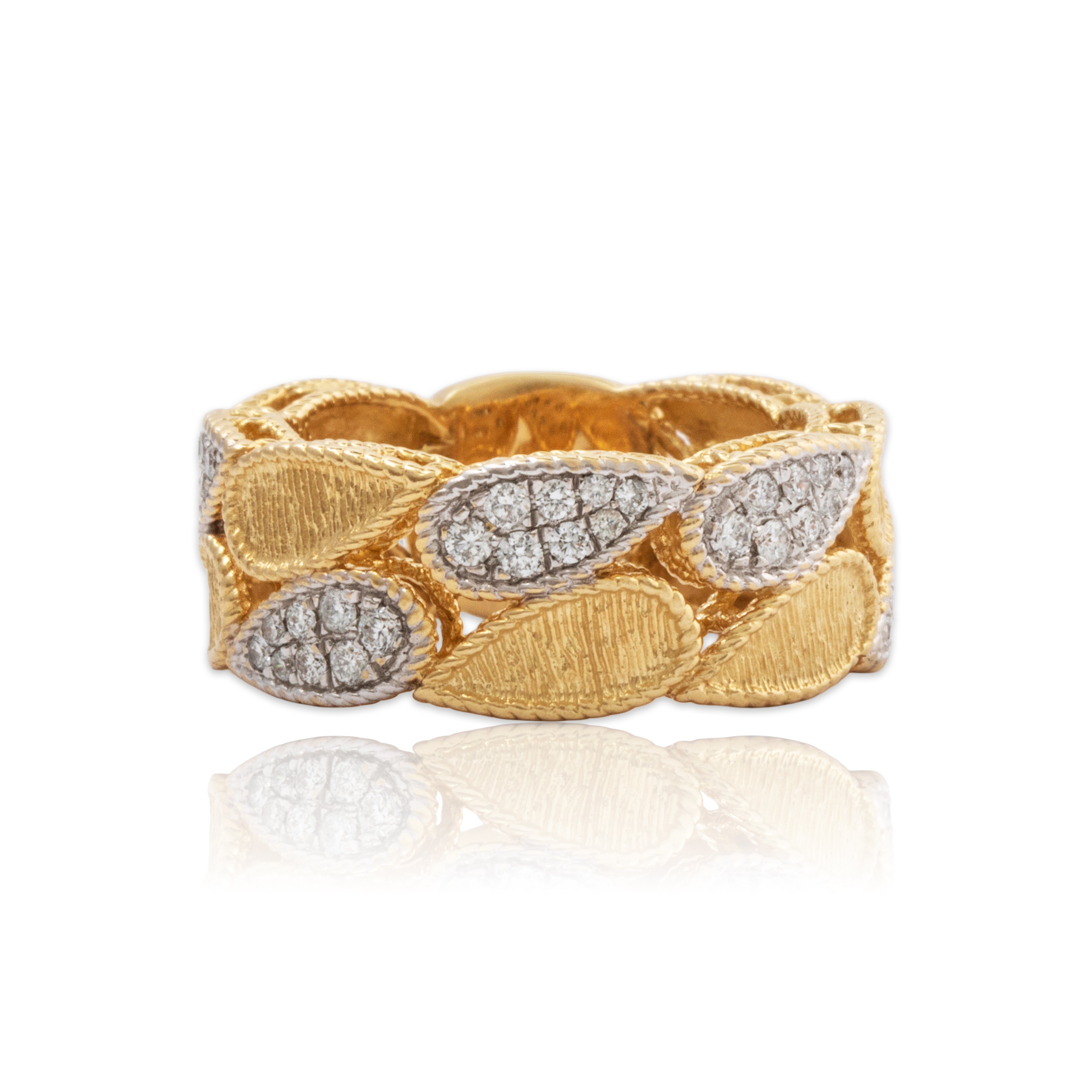 Vintage Heavy 14k Yellow Gold .43cttw Diamond Botanical Band Ring 7.00、mySite、hinf8tx79