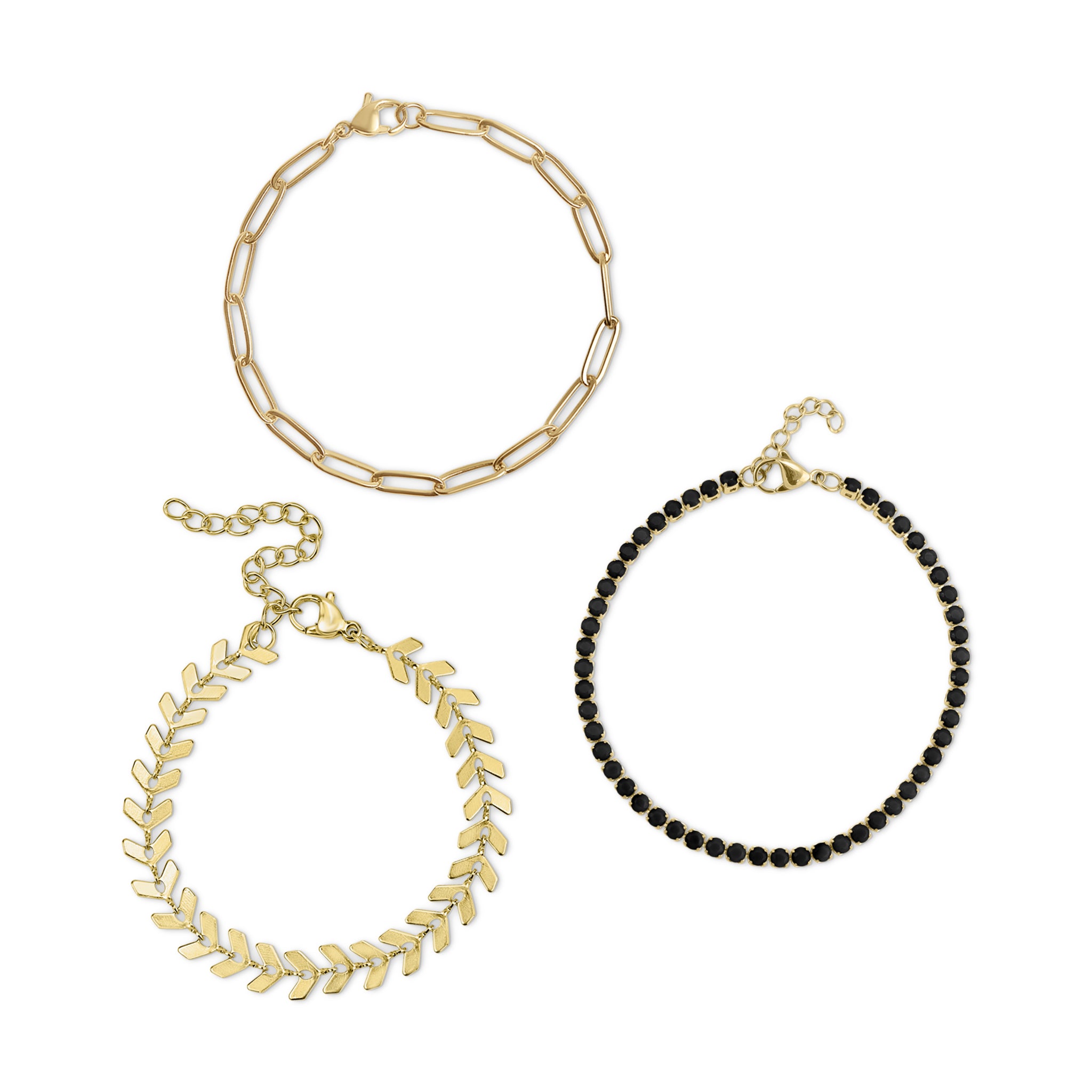 25 pc 18K Gold PVD Coated Stainless Steel Women's Layered Bracelet Set / BND0019、mySite、dreamappss