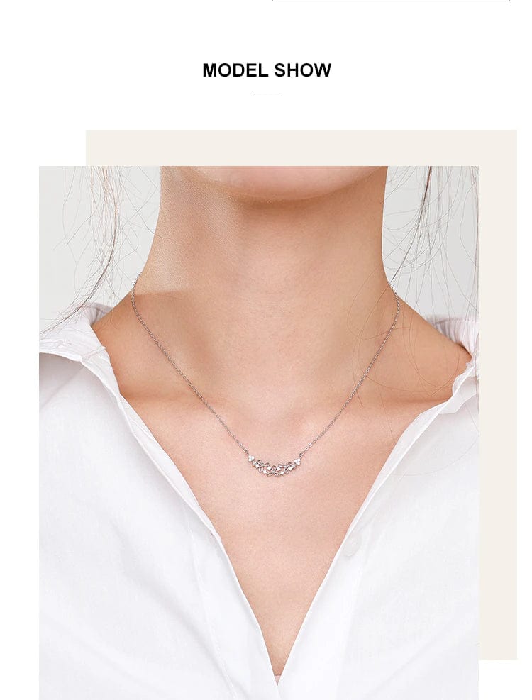 Elegant Flower Necklace in Fine 925 Sterling Silver with CZ、mySite、g9winljtr