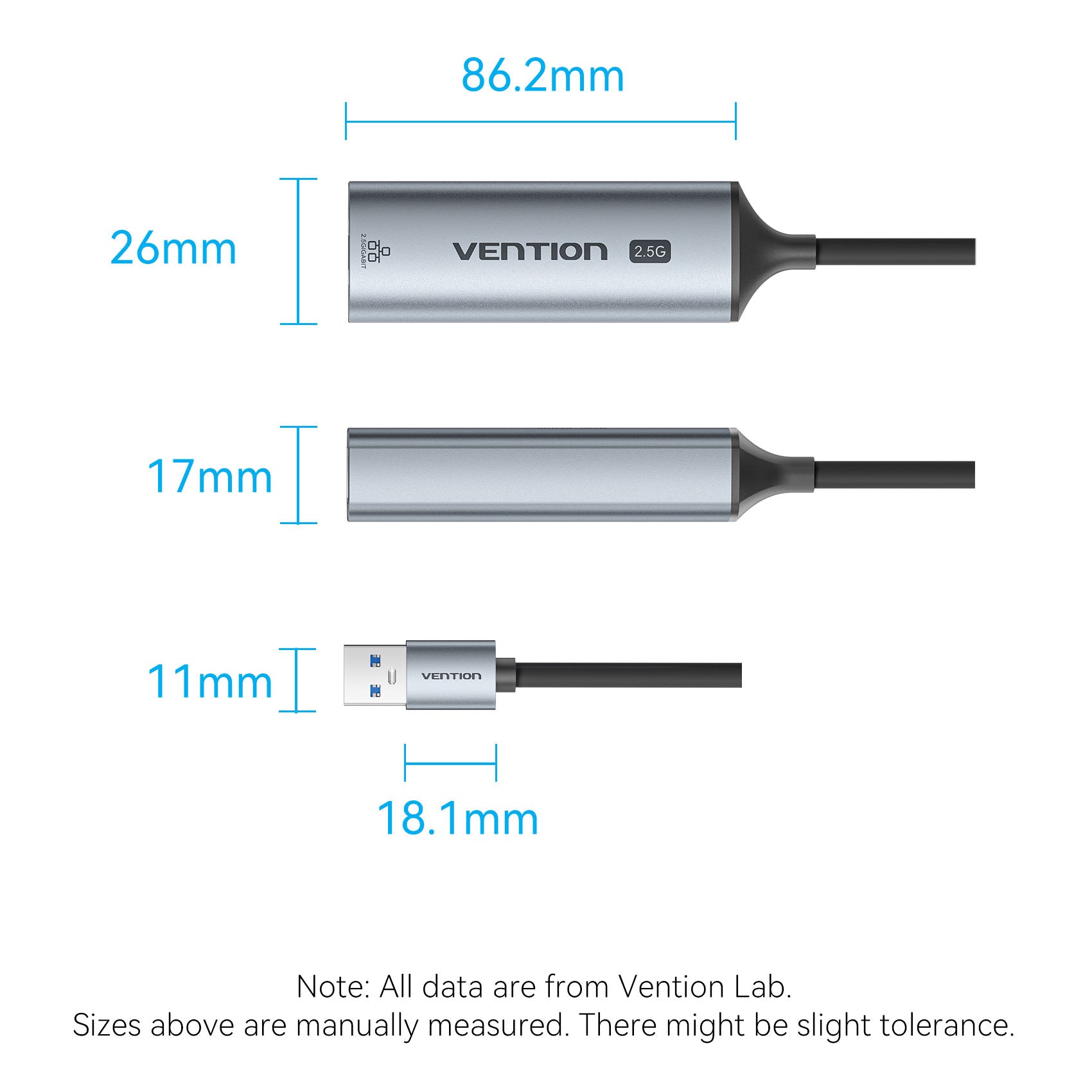 Vention USB-A to 2.5G Ethernet Adapter、mySite、fannypackpong