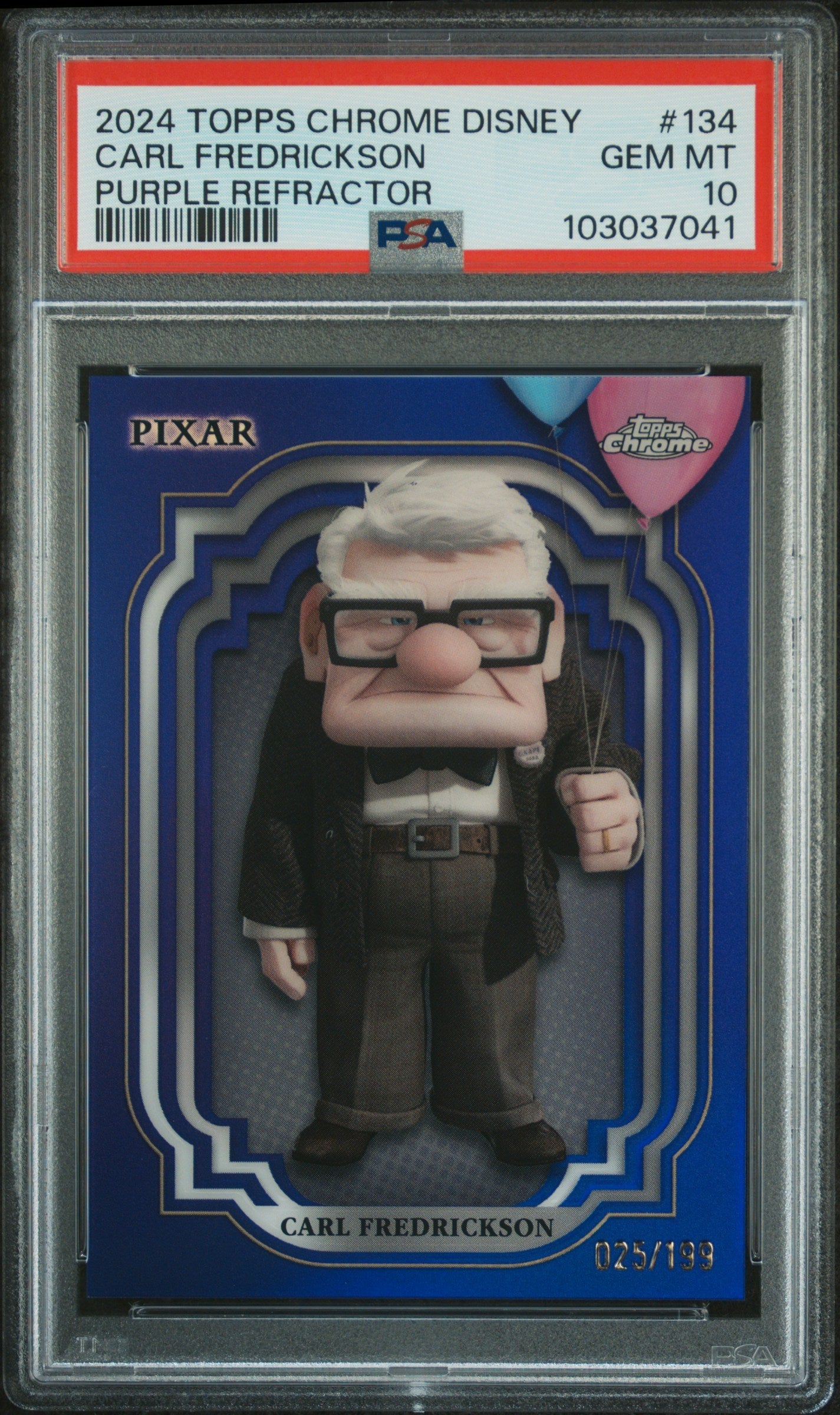 Carl Fredrickson #134 Purple Refractor 025/199 PSA 10 Topps Chrome Disney 2024、mySite、waistdrama