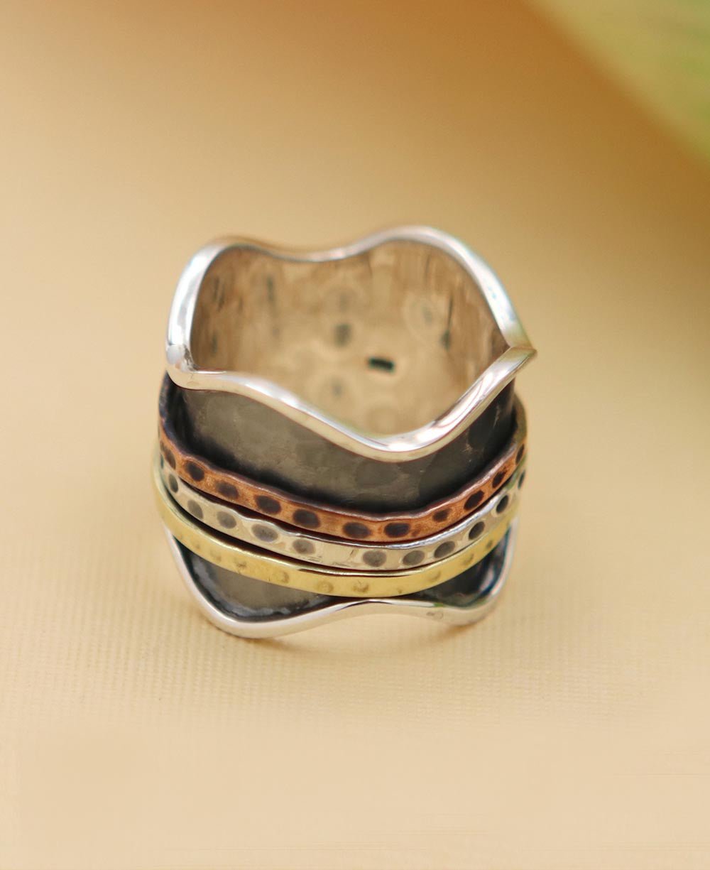 Mixed Metal Spinning Meditation Ring、mySite、topwebapps