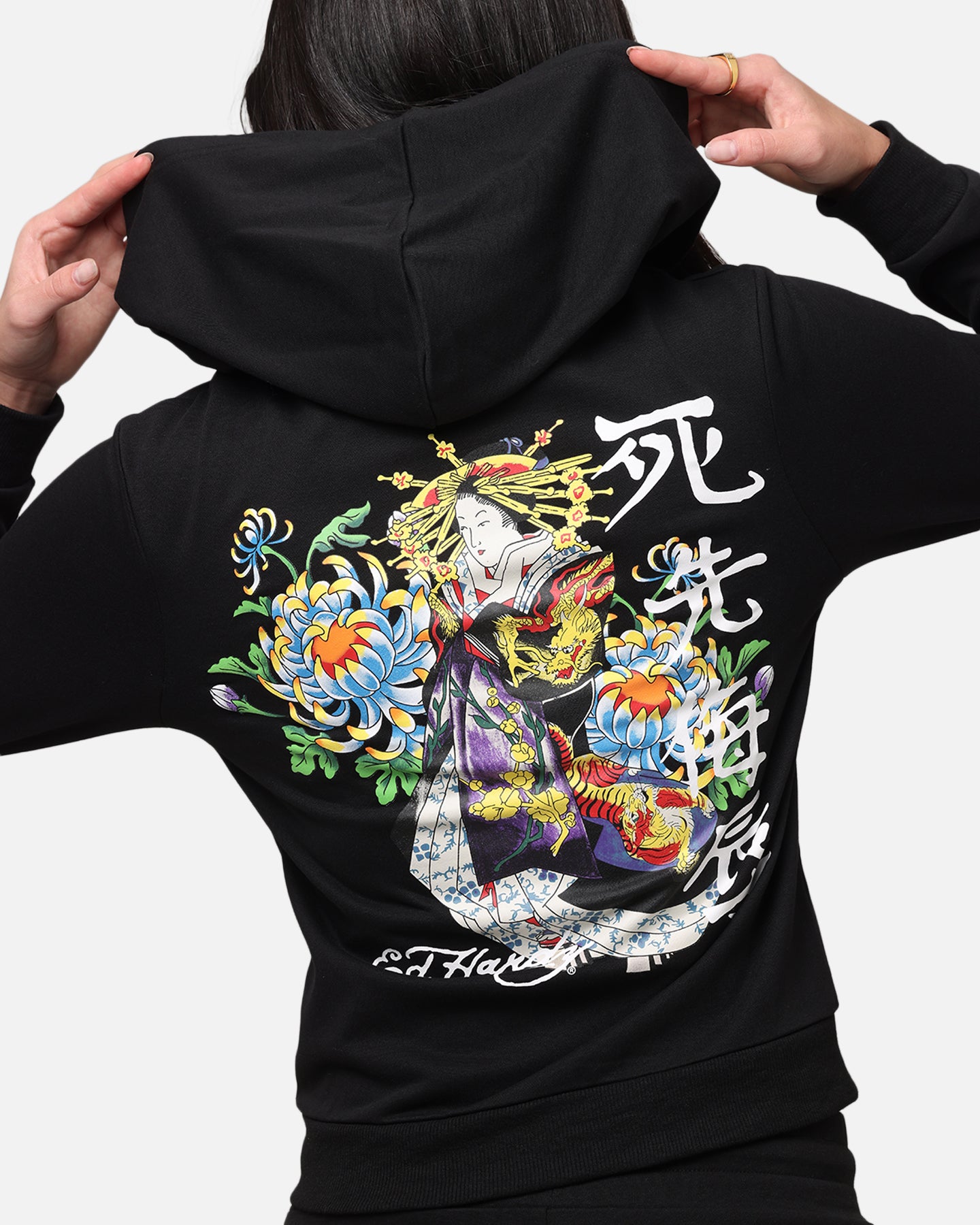 Ed Hardy Women's Flora Zip Hoodie Black、mySite、zt4zffjzw