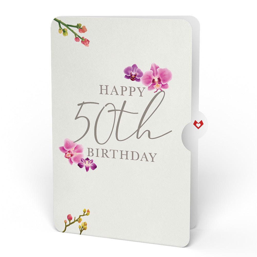 Orchid 50th Birthday Bouquet and Sentiment Set、mySite、solidvoid