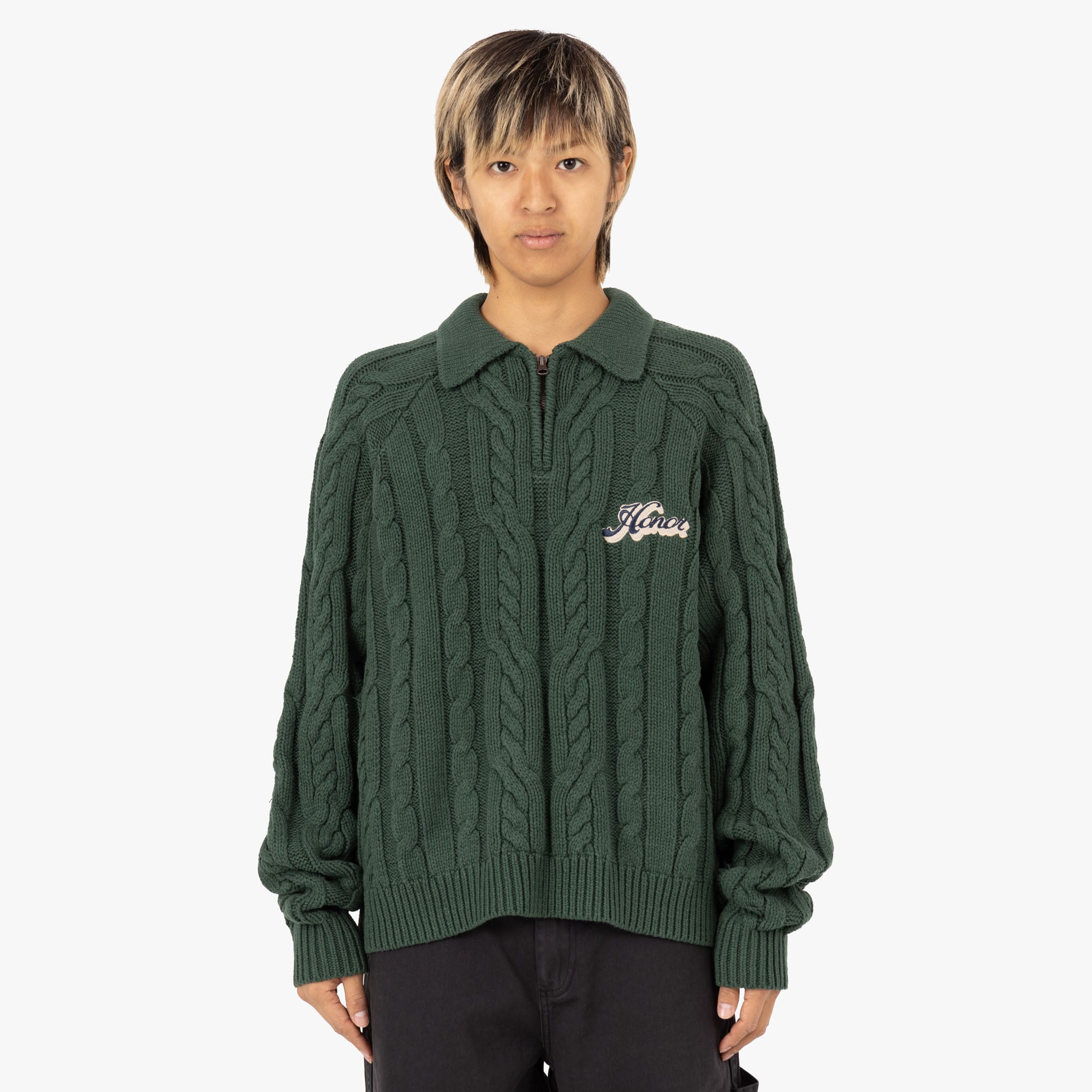  Honor The Gift Cable Zip Leisure Henley / Green、mySite、merchandisen