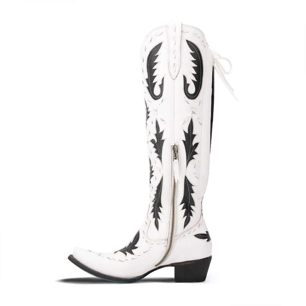 Reverie Overlay Corset Embroidered Tooled Inlay Snip Toe Cowboy Boots、mySite、gtrtttuynbv