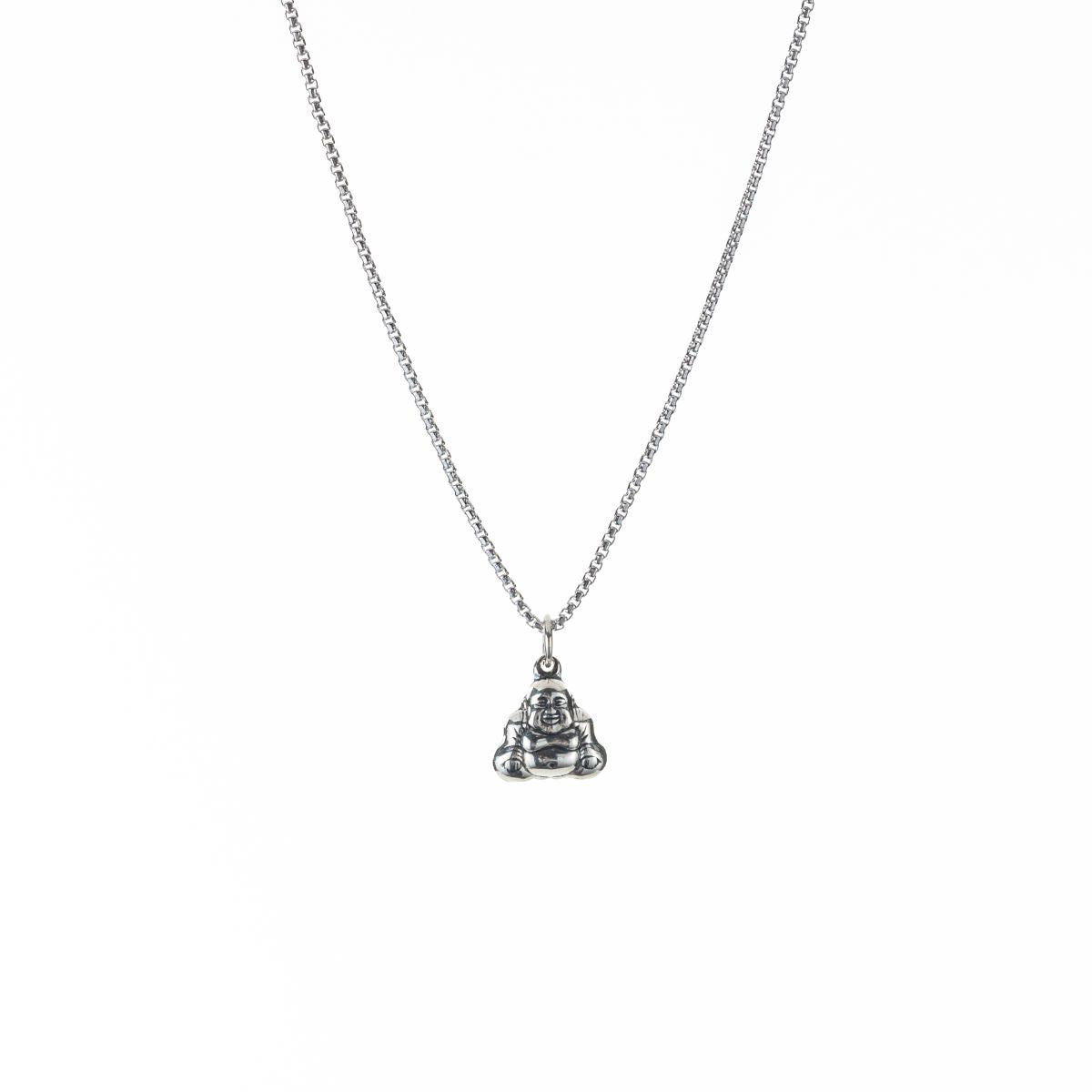 Tiny Happy Buddha Pendant Necklace in Silver、mySite、topwebapps