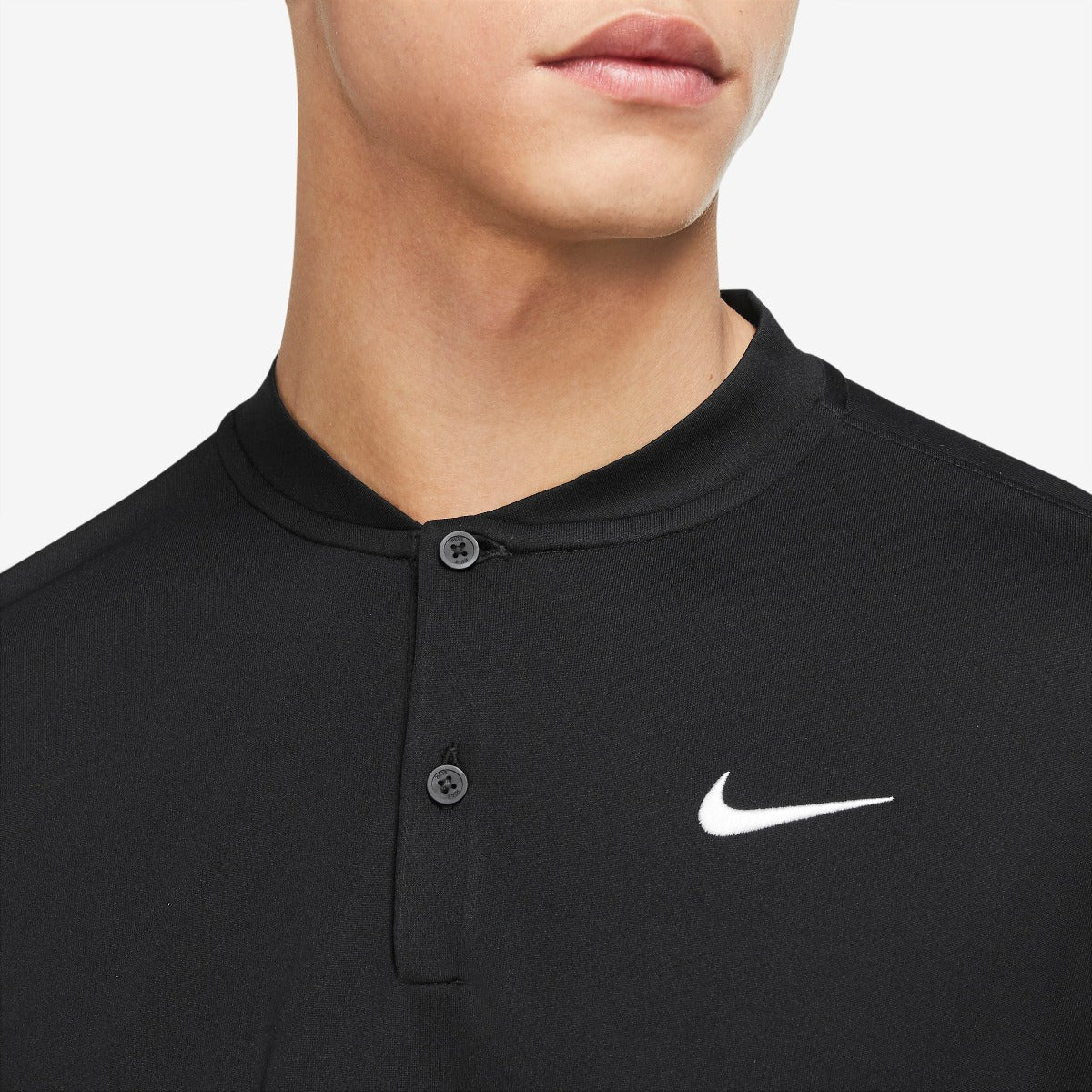 Nike Men's Dri-FIT Victory Blade Solid Polo (Black/White)