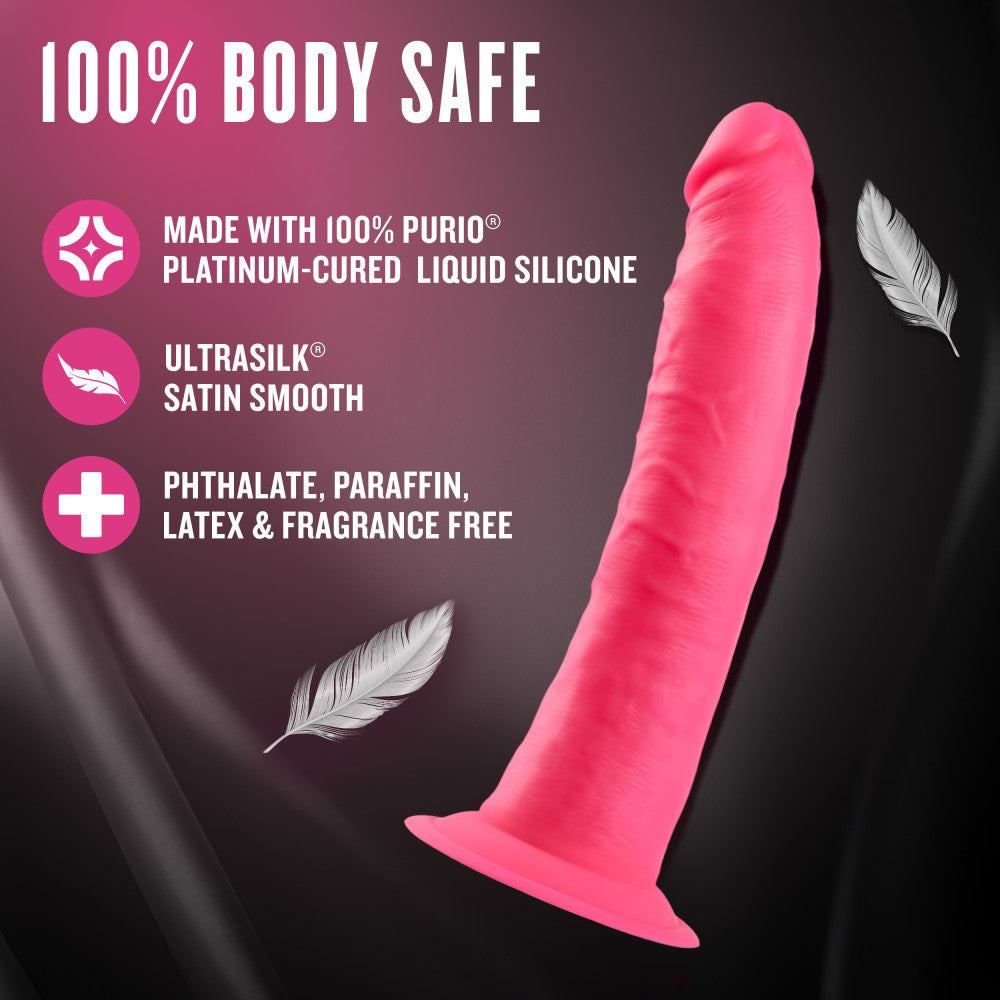 Neo Elite By Blush® | Neon Pink: 7.5-Inch Long Dildo - Made with Purio™ Silicone & SensaFeel® Dual Density Realistic Technology、mySite、bottomscart