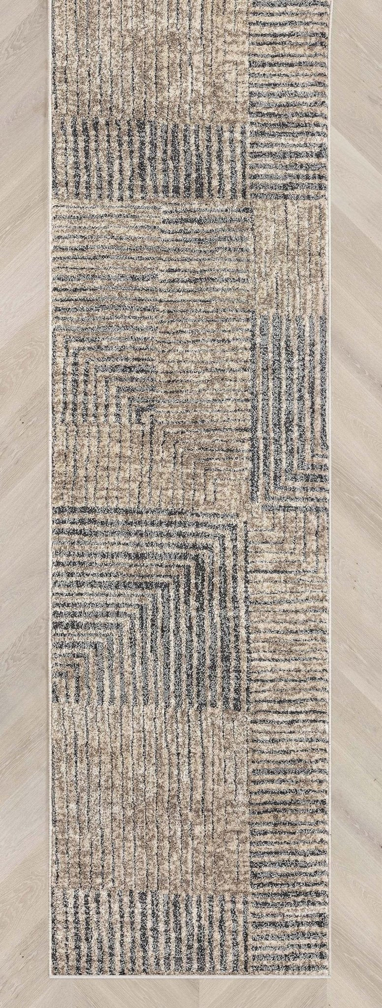 Custom Size Runner Sula Modern Geometric Boxes Ivory Grey Choose Your Width x Choose Your Length Hallway Runner Rug、mySite、gigharbornorthrealestate