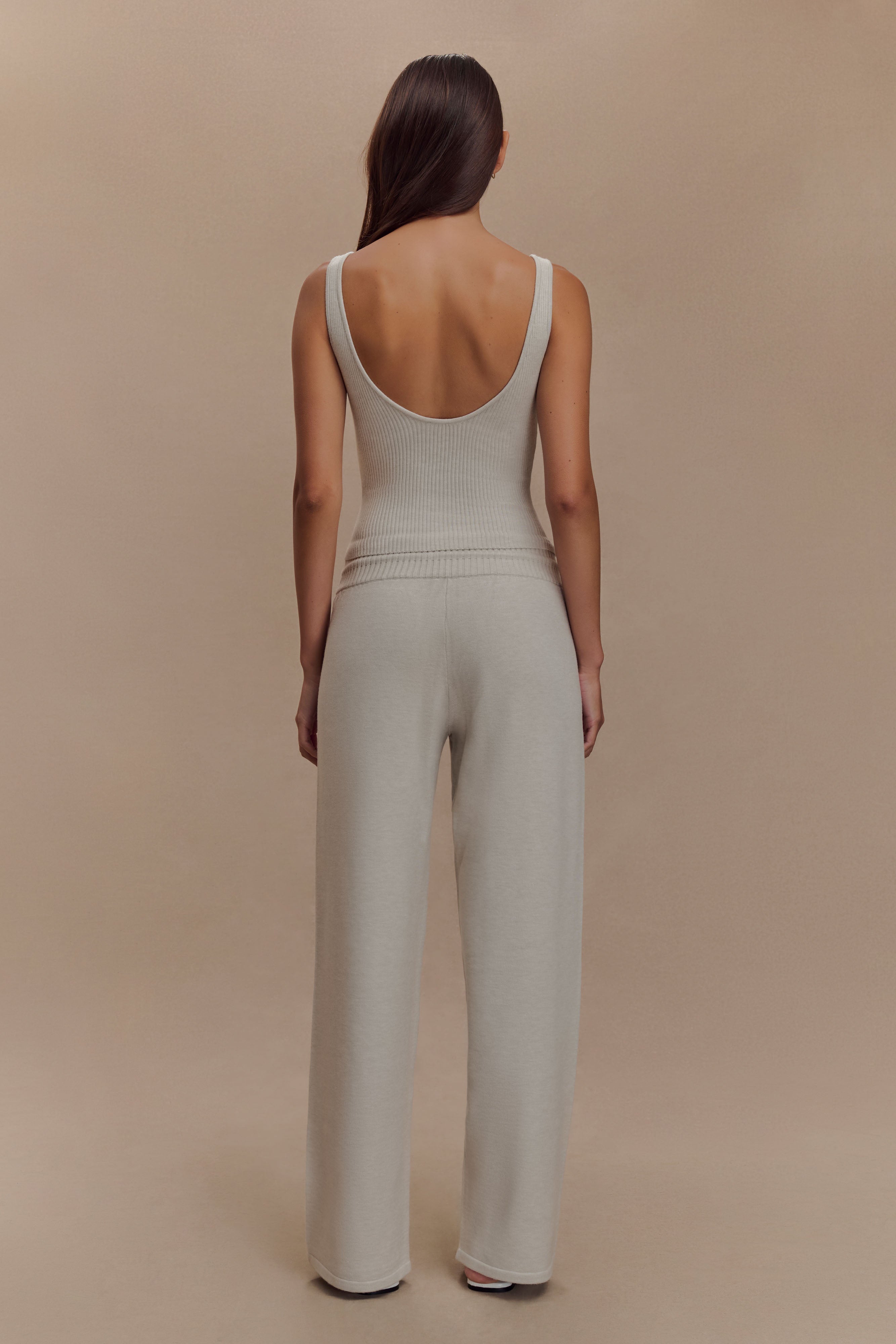 Natalya Knit Wide Leg Pants - Heather Grey Marle、mySite、solidvoid