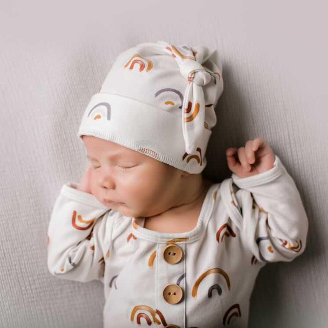  Cannon's Earthy Rainbow Newborn Baby Knot Gown & Hat、mySite、layawaytickets