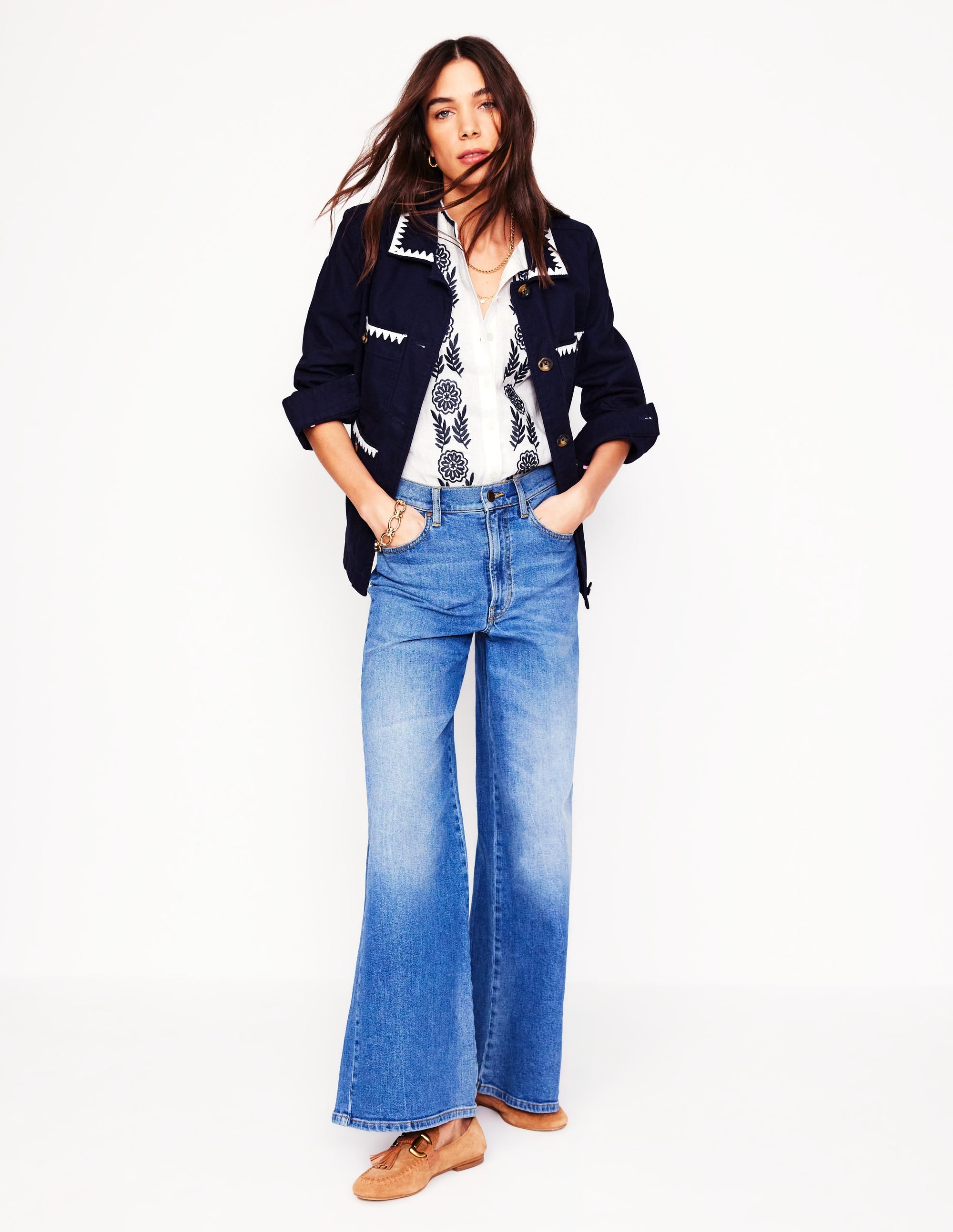  Alicia Linen Top-White, Navy Floral Embroidery、mySite、ashleygrahame