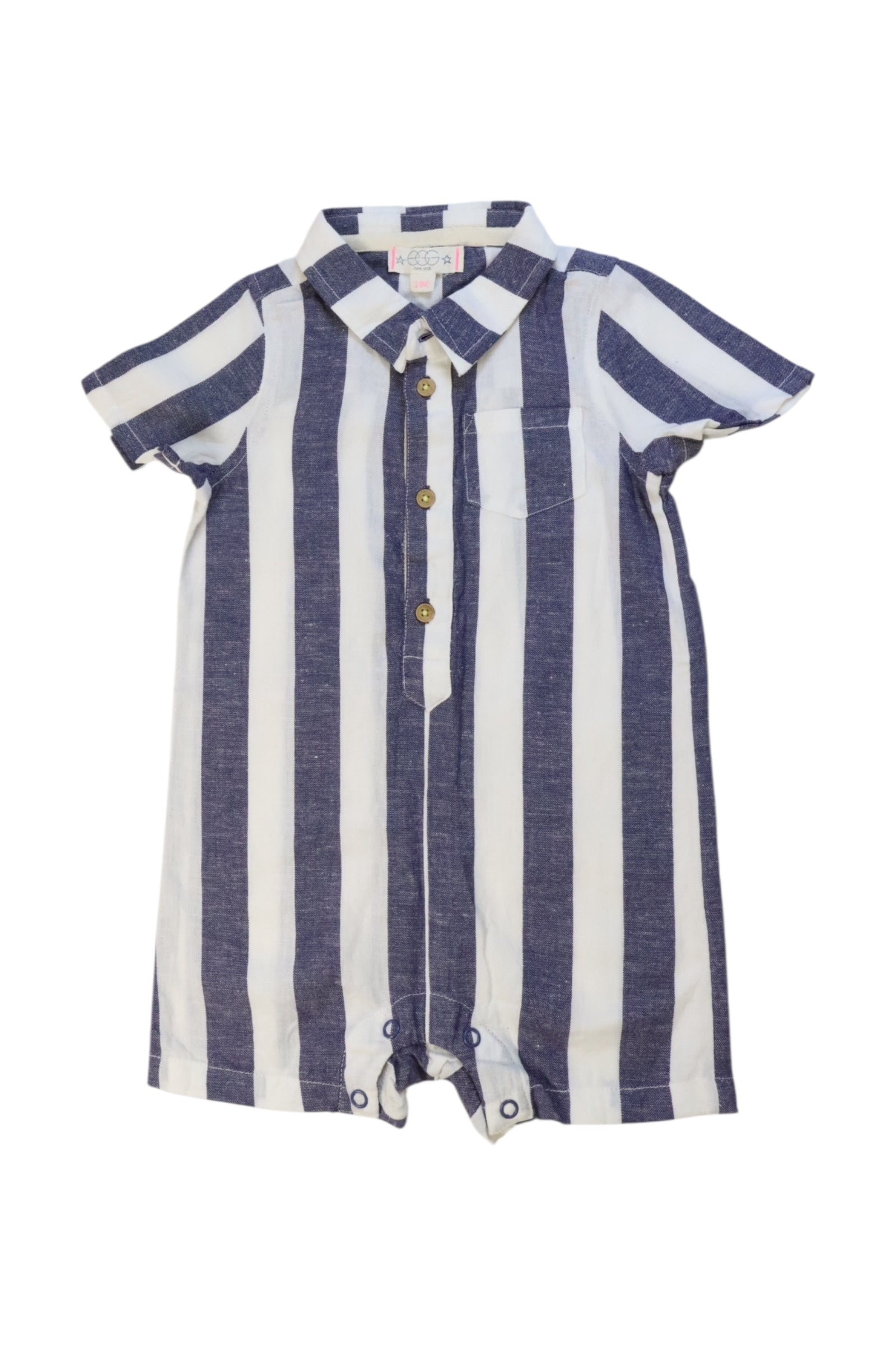 Egg New York Striped Short Sleeve Romper 12-18M、mySite、g9winljtr