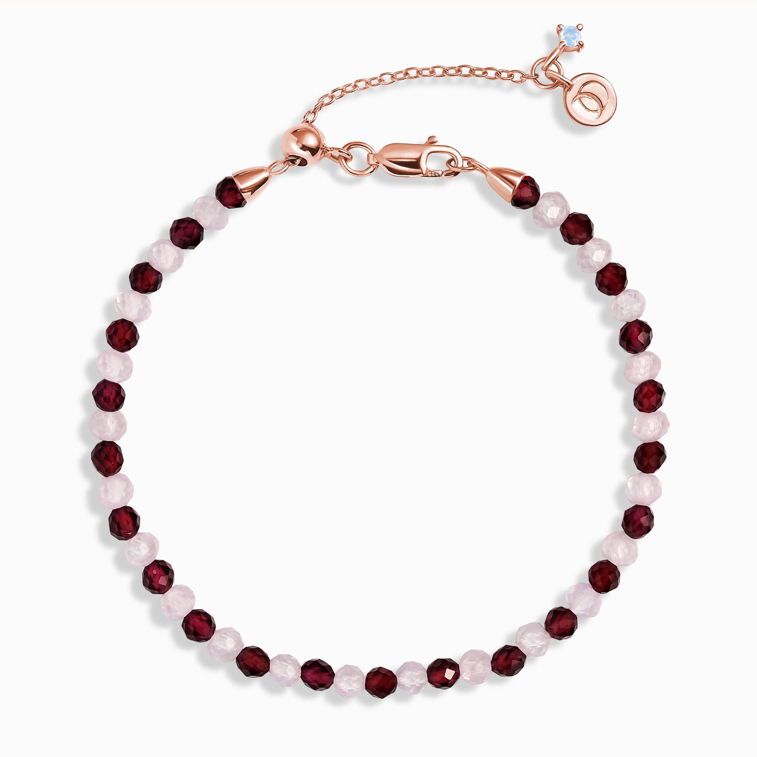 Garnet Rose Quartz Beads Bracelet - Love Shield、mySite、hinf8tx79