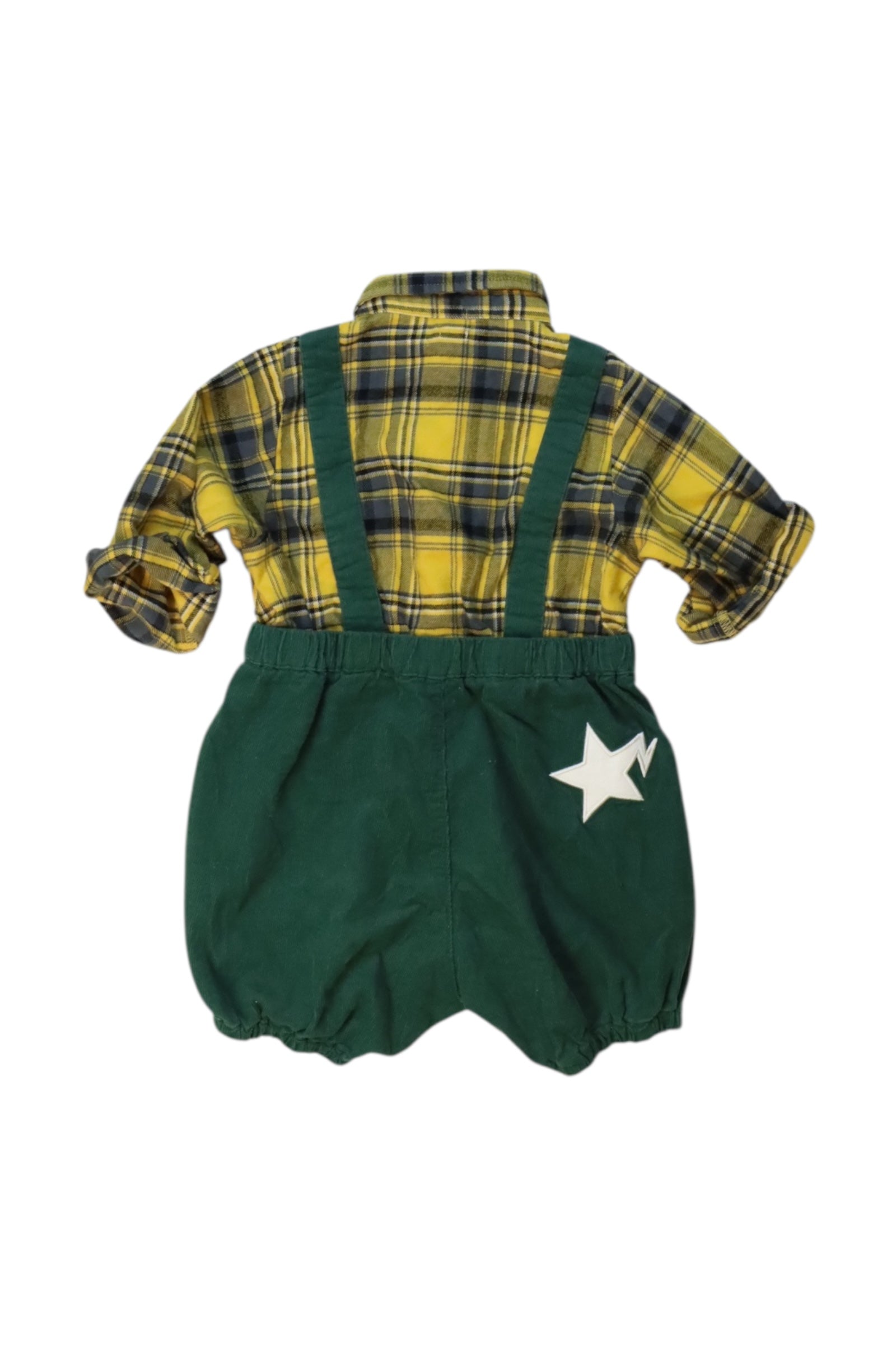 BAPE KIDS Plaid Shirt With Overall Set, 12-18M、mySite、g9winljtr