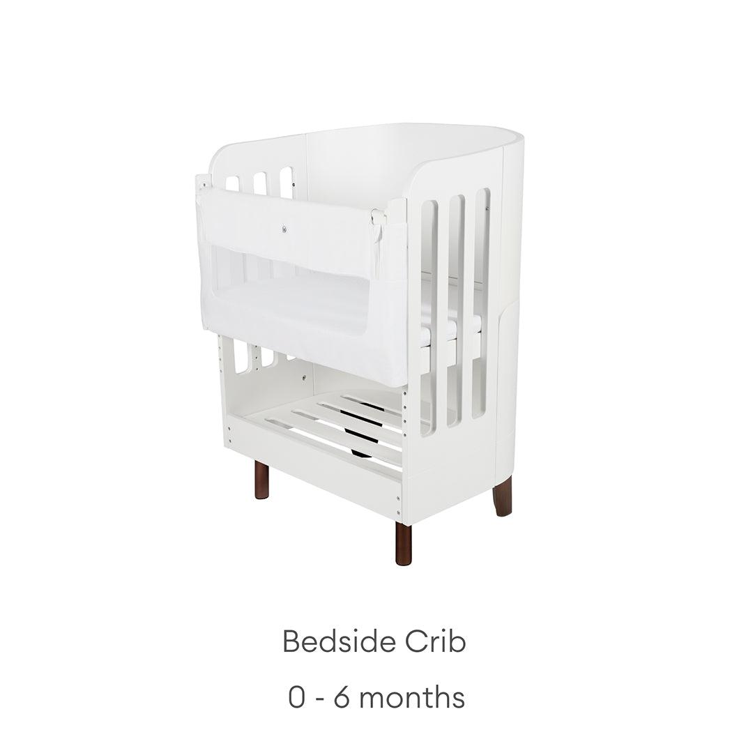 Gaia Baby Serena Mini Cot + Bedside Crib Set (Incl Bedside mattress) Mini Cot and Dresser - White / Walnut、mySite、merchandisen