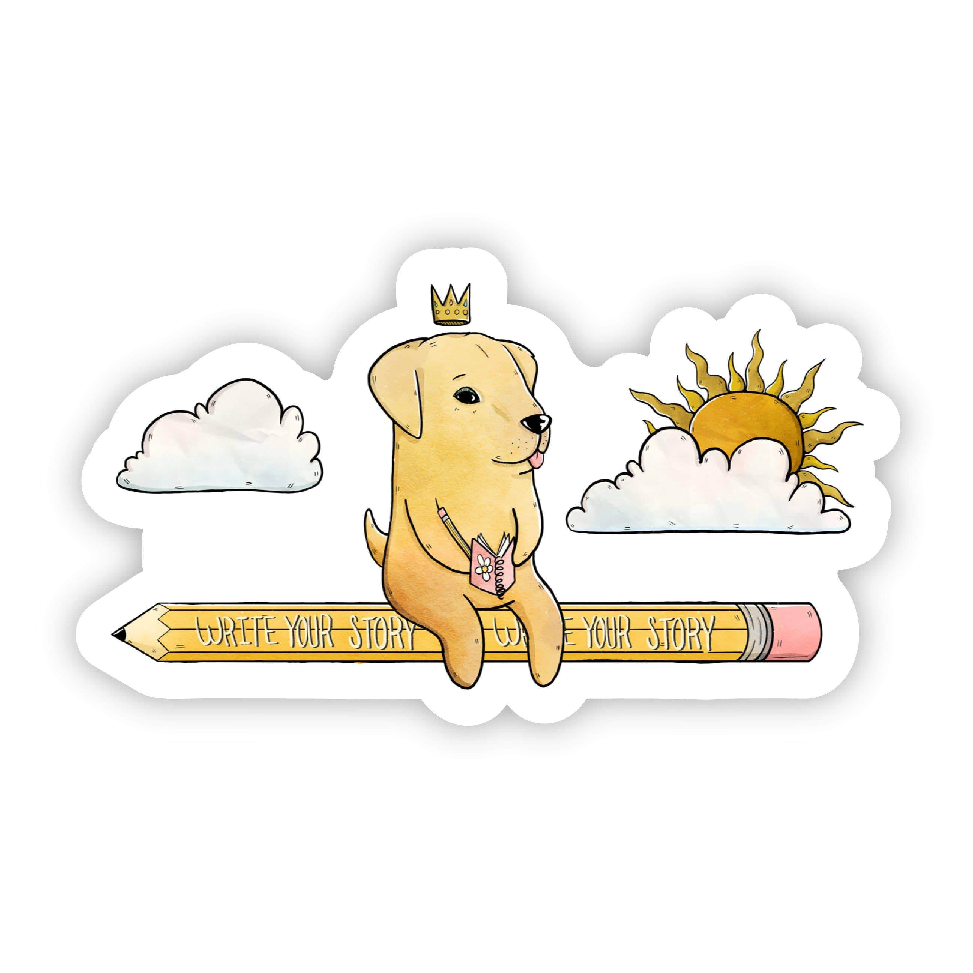  Write Your Story Dog Sticker、mySite、elrpsem3k