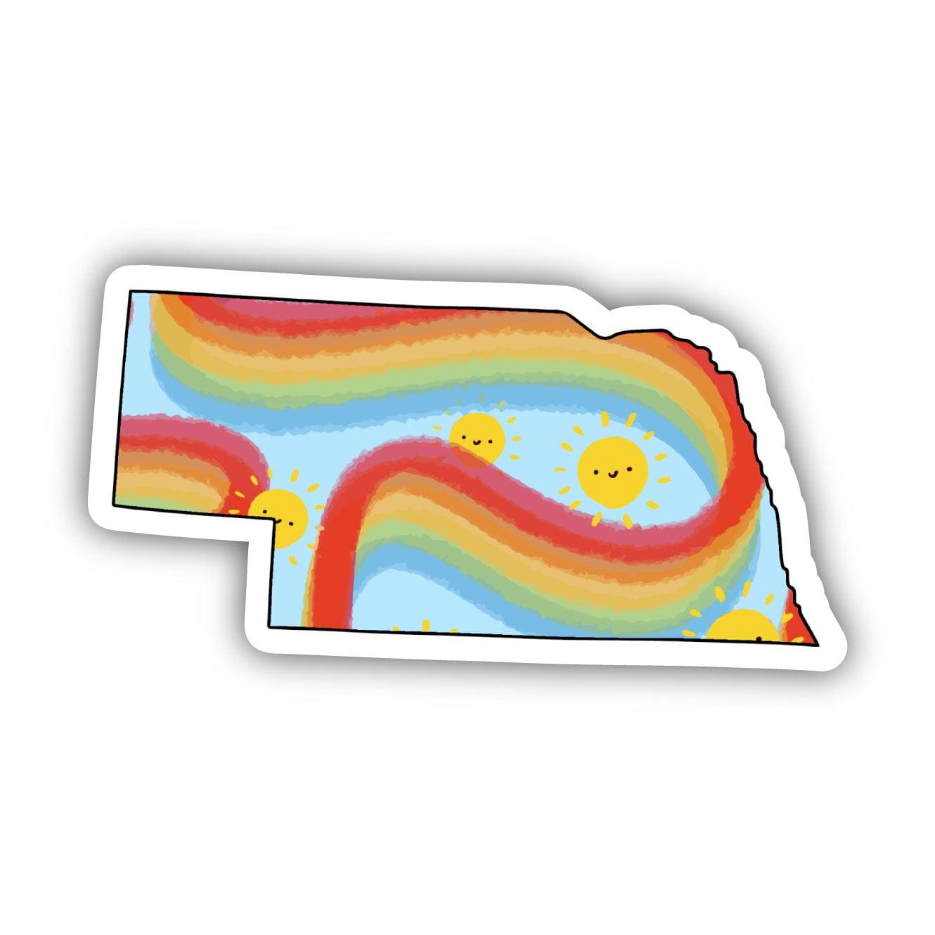  Nebraska Rainbow Fun Sticker、mySite、ghnorth