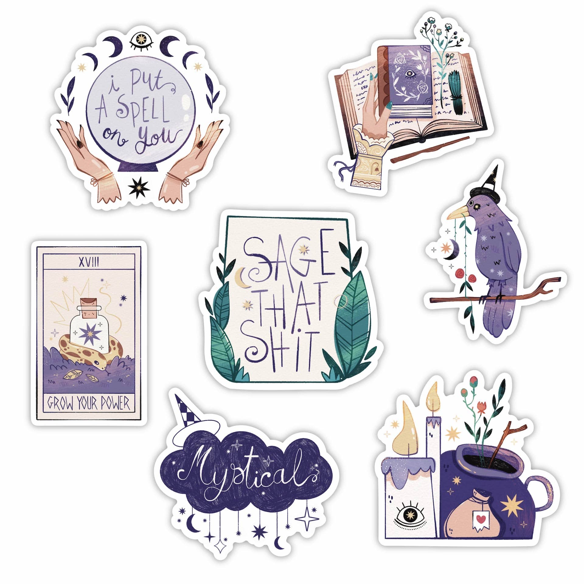  Modern Witch Sticker 7 Pack、mySite、ghnorth