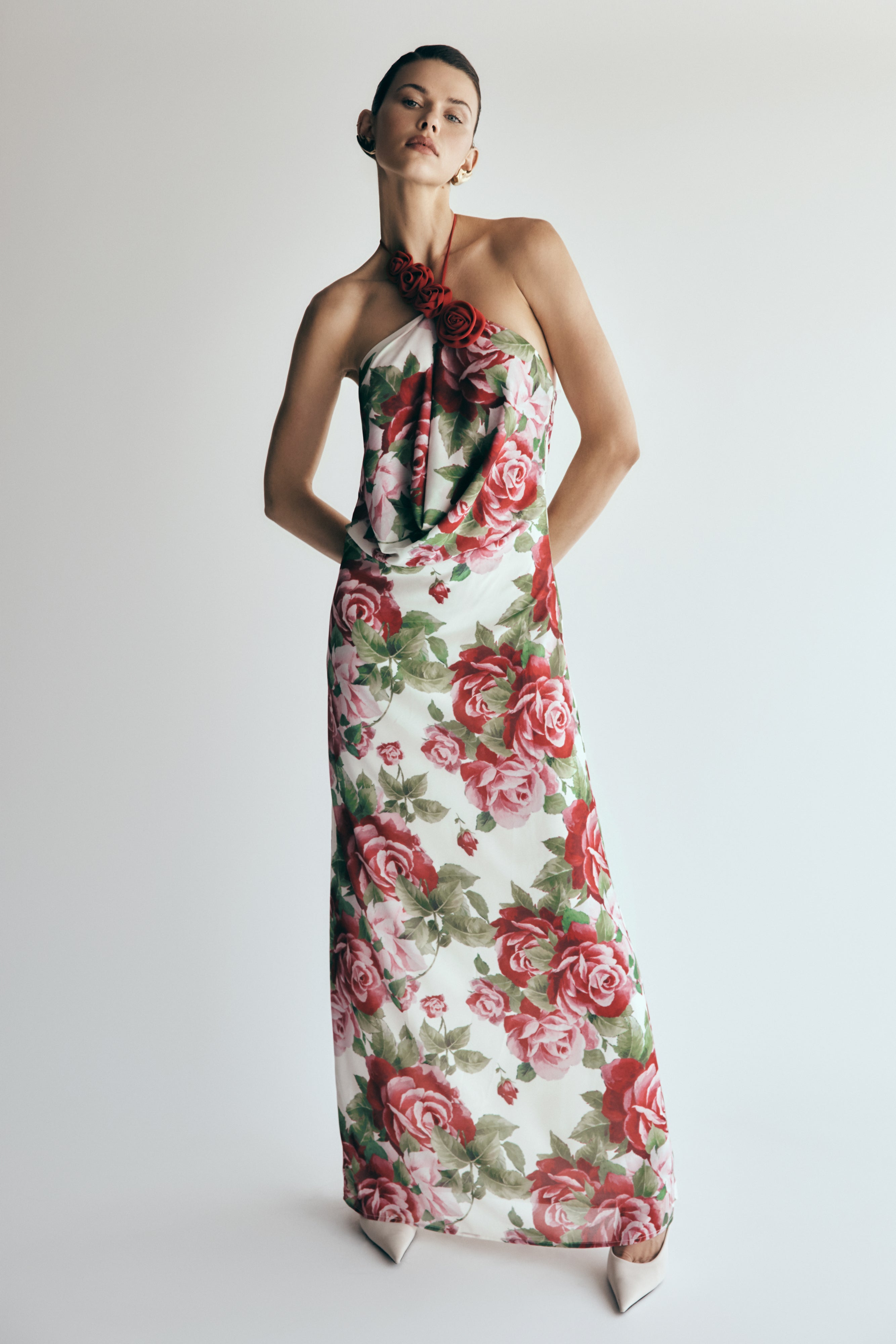 Rosalia Cowl Neck Maxi Dress - Sonia Rose Print、mySite、solidvoid