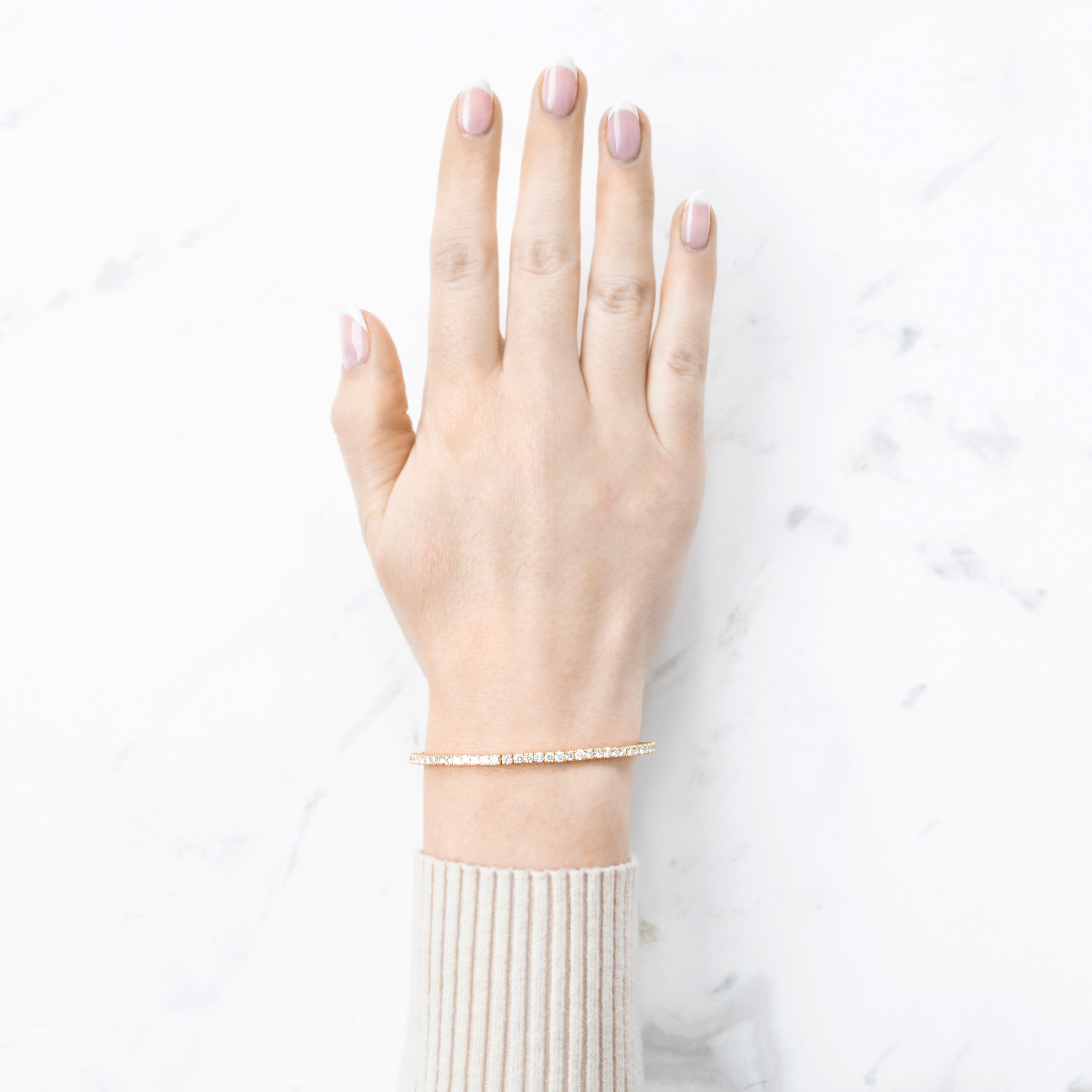 Estate 14k Yellow Gold 2.35cttw Diamond Articulated Line Bangle Bracelet、mySite、hinf8tx79