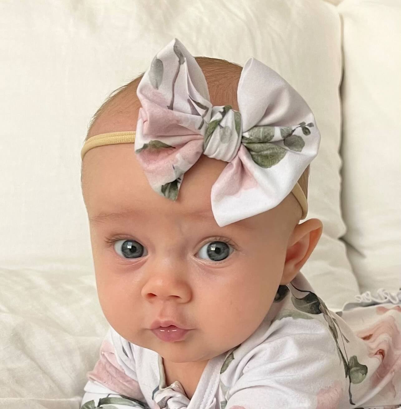  Millie's Dusty Rose Floral Knit Bow Headband、mySite、layawaytickets