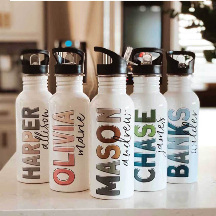  Personalized Kids Color Block Water Bottles、mySite、layawaytickets