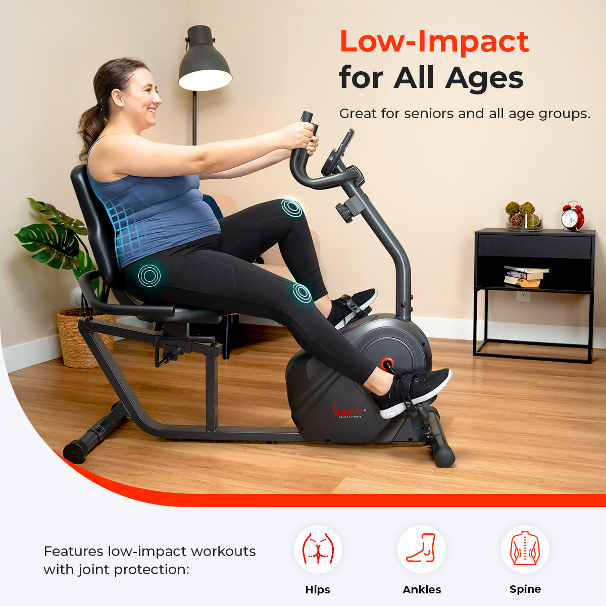  Smart Magnetic Resistance Recumbent Bike with Easy Adjustable Seat、mySite、ghnorth