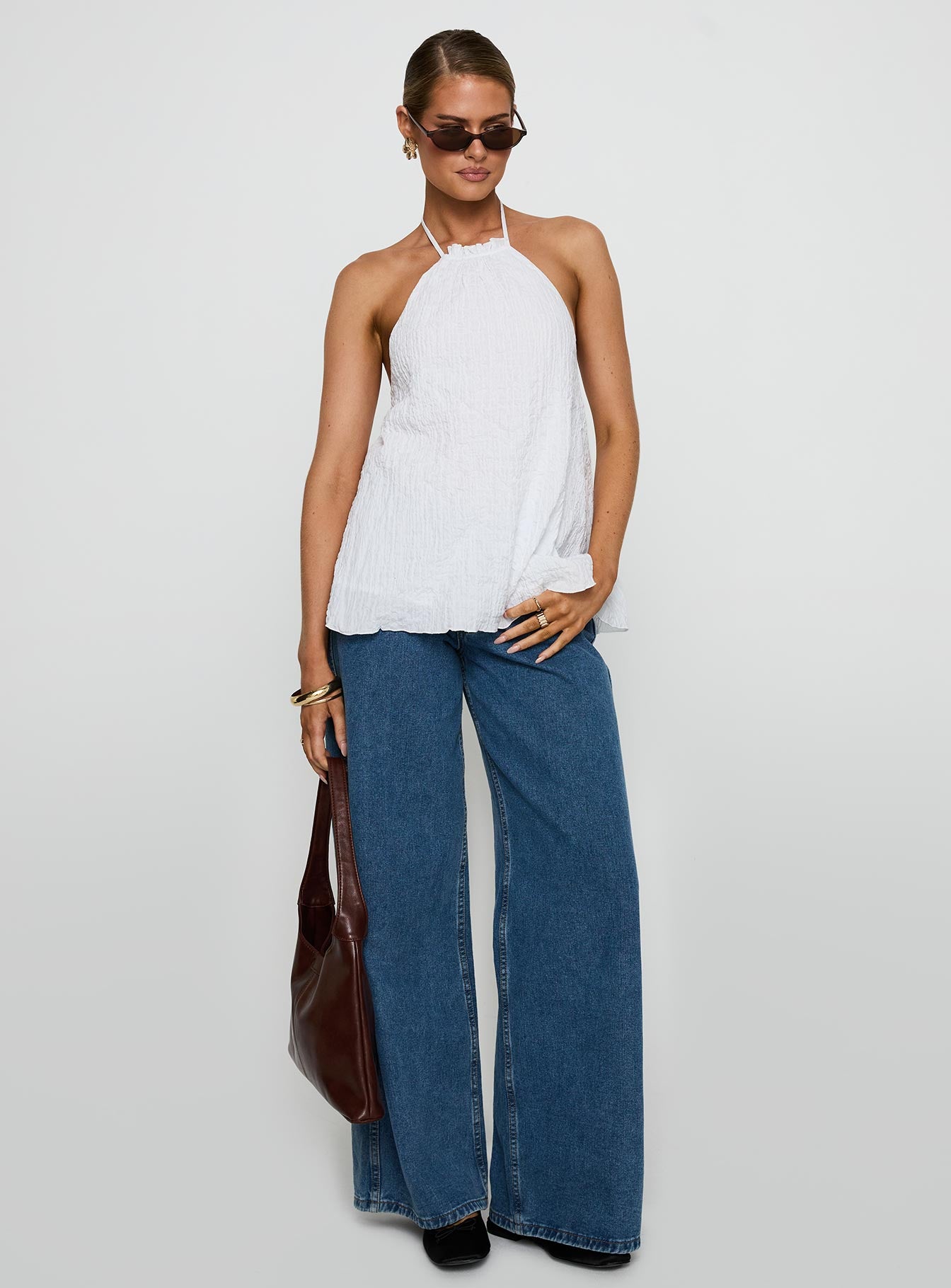 Flutter Halter Top White、mySite、solidvoid