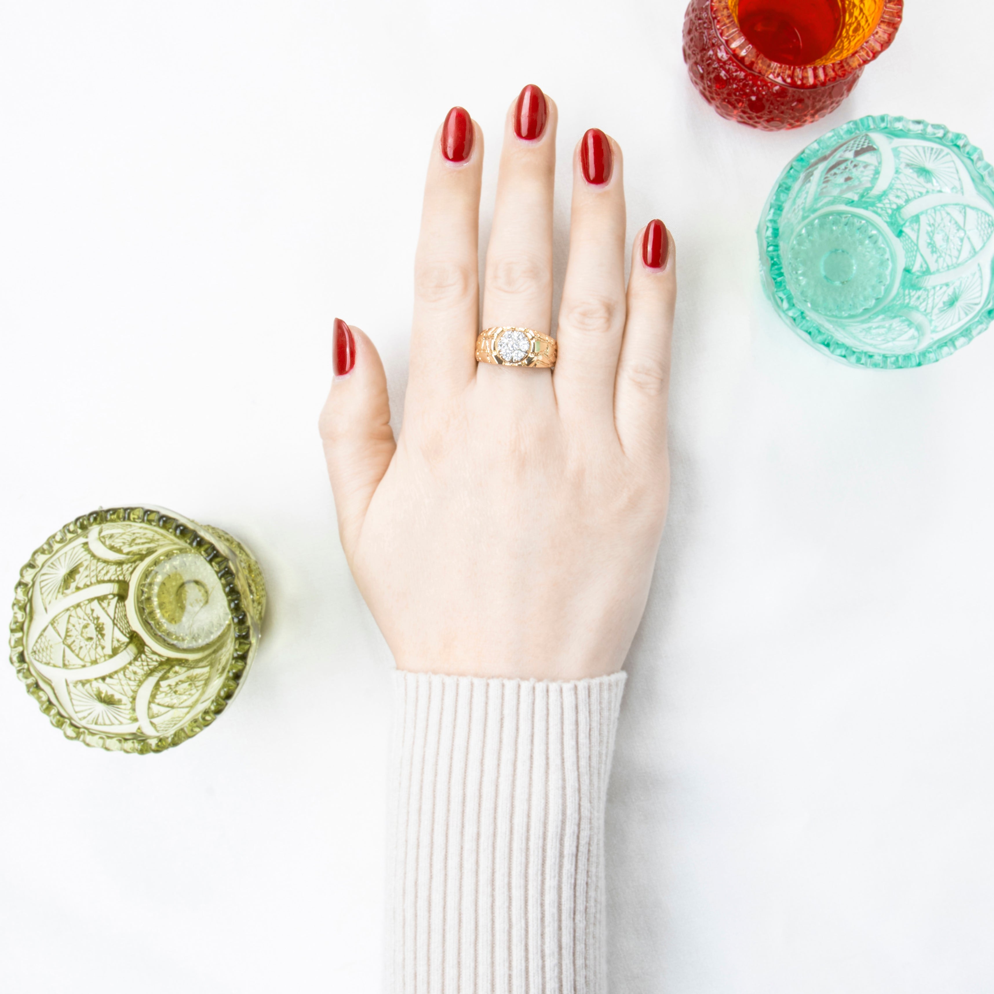 Vintage 14k Yellow Gold .50cttw Diamond Signet Statement Ring 10.00、mySite、hinf8tx79