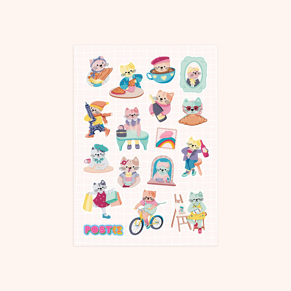  Posh Paris Paws Sticker Sheet、mySite、ghnorth