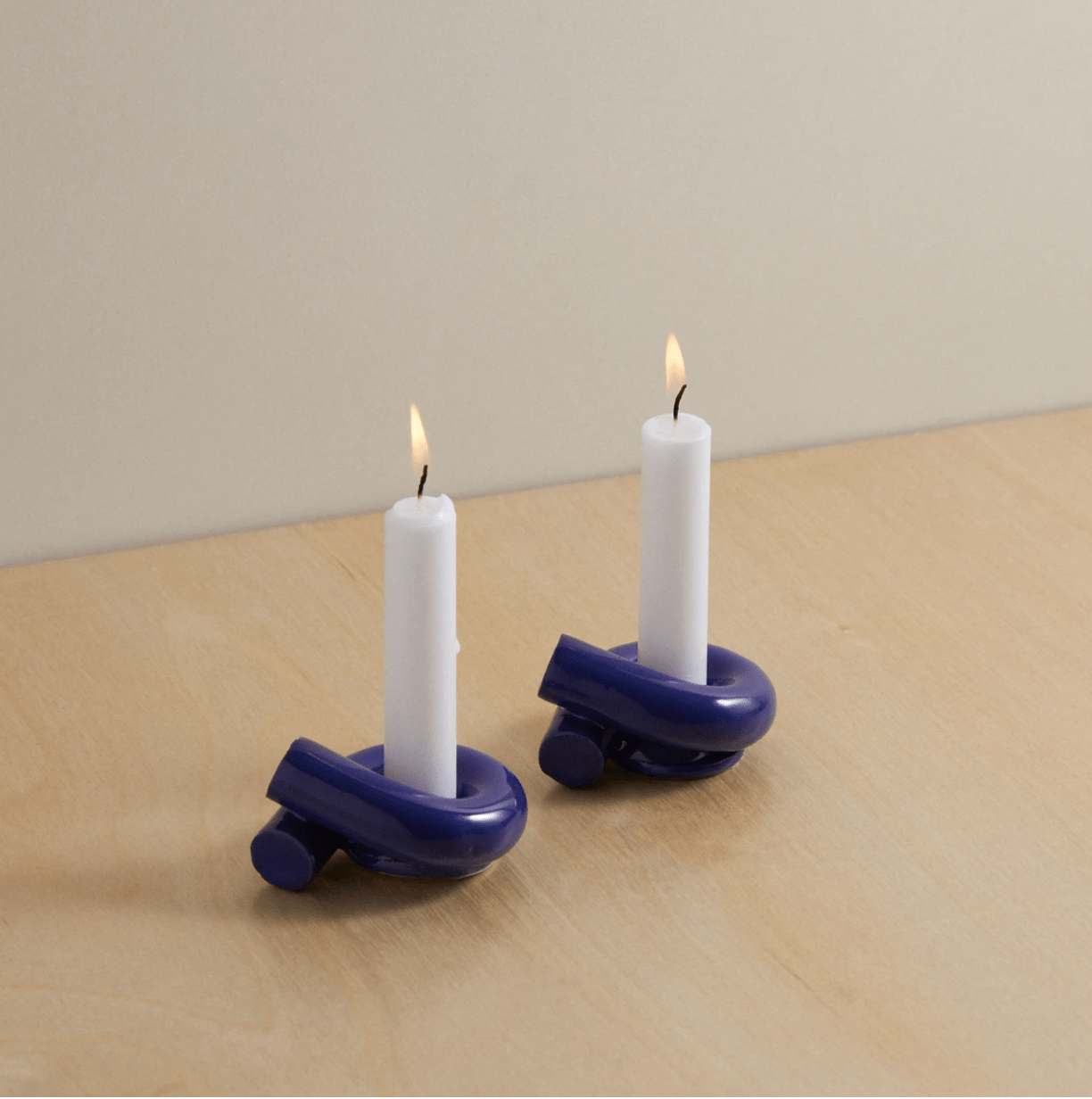 Judaica Standard Time x Debbie Carlos Shabbat Candlesticks - Cobalt、mySite、topwebapps