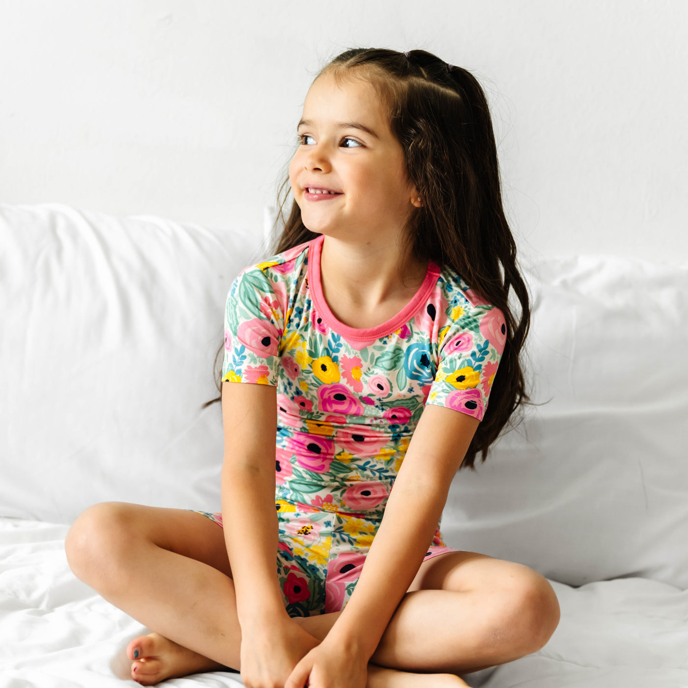 Secret Garden Two-Piece Short Sleeve & Shorts Pajama Set、mySite、g9winljtr