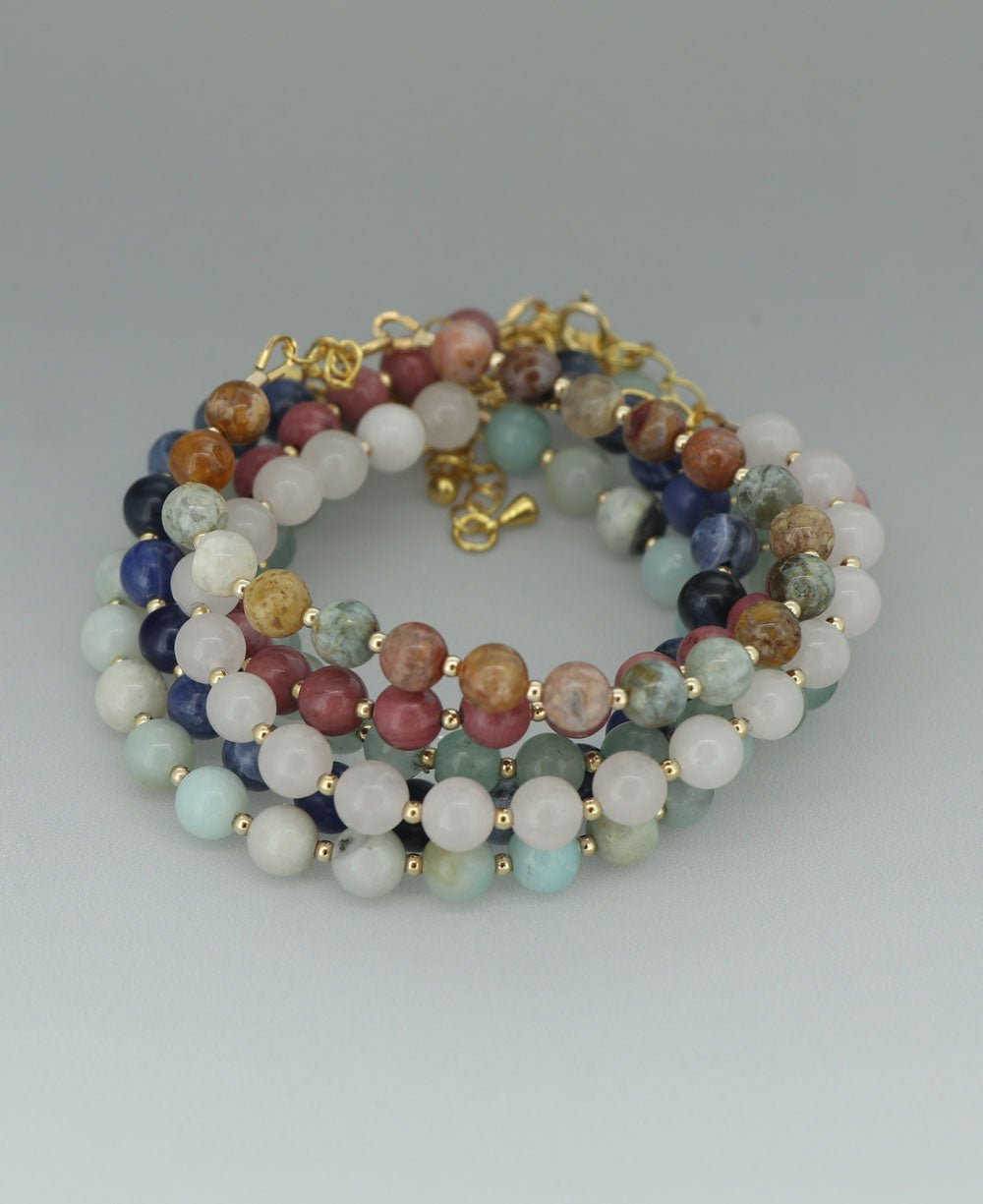Gemstone Wrist Mala Bracelet, 20 Beads、mySite、topwebapps