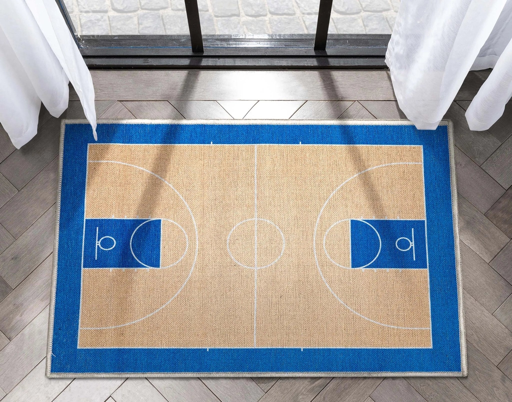 Apollo Basketball Tan Blue Flat-Weave Rug、mySite、gigharbornorthrealestate