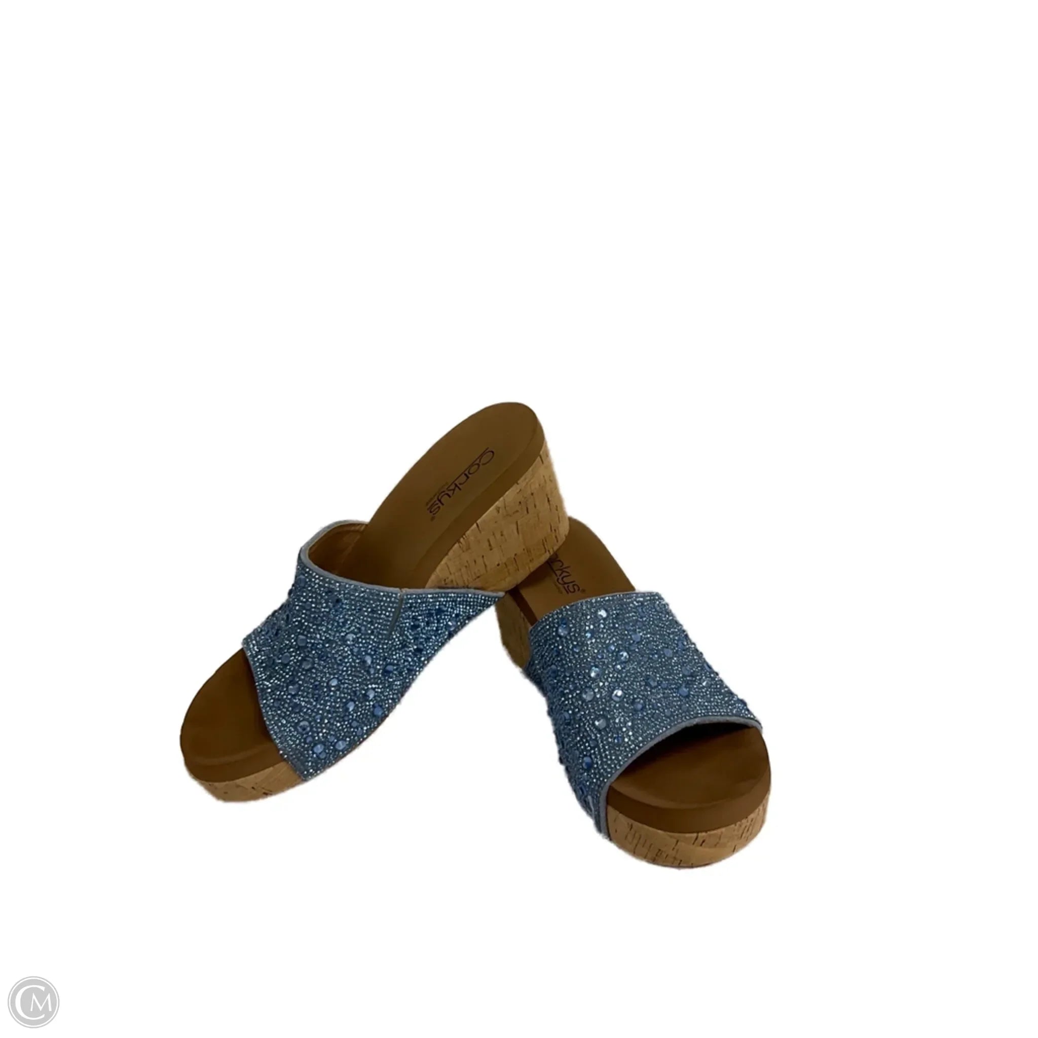 Shoes Heels Wedge By Corkys In Blue & Brown, Size: 8、mySite、garagedoors4me
