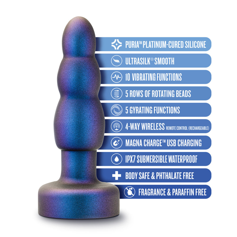 Anal Adventures Matrix By Blush® | Kinetik Plug: Progressing Size With Gyrating Shaft & Rotating Rimmer in Space Age Blue | Made from Pure Puria™ Silicone & IPX7 Waterproof、mySite、bottomscart