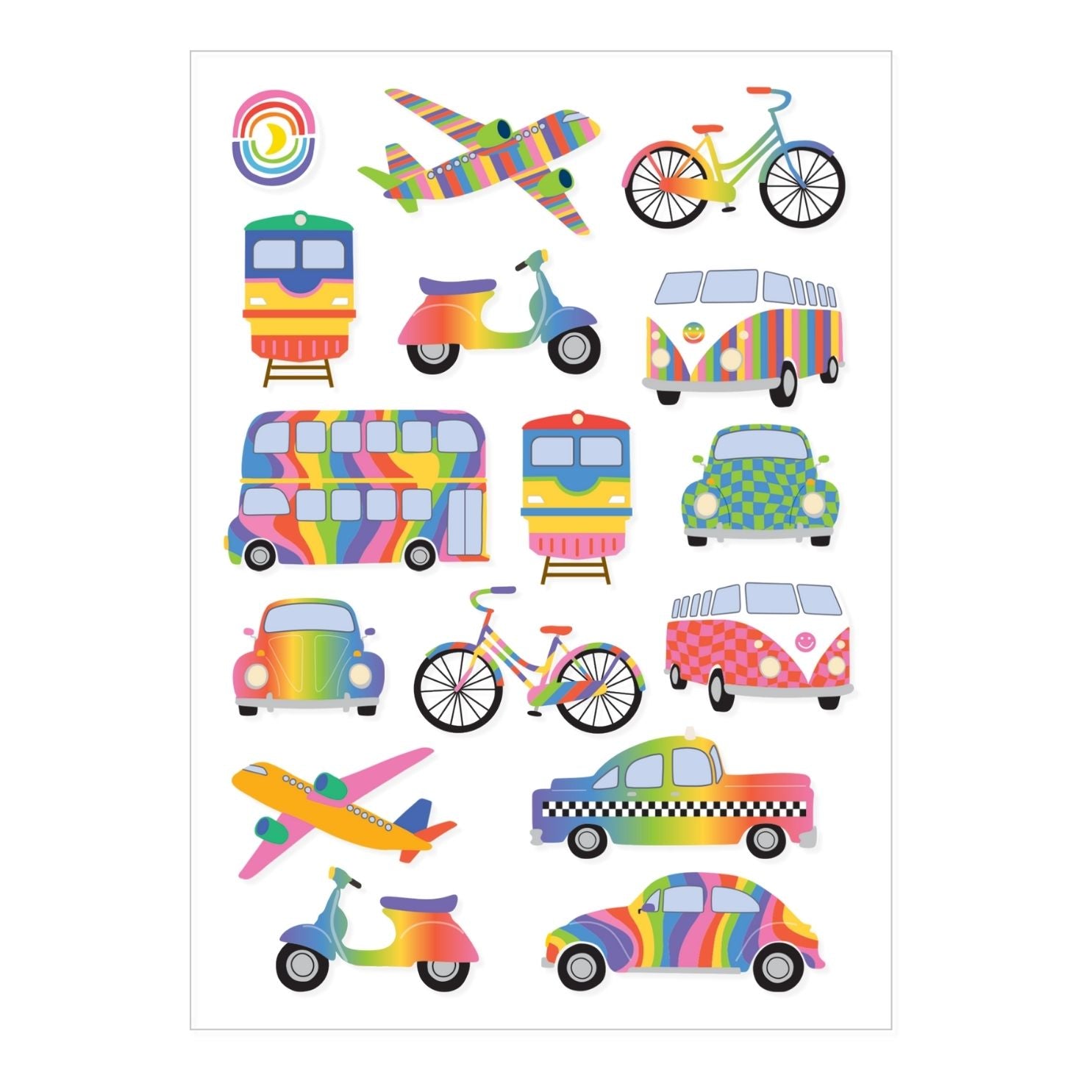  Rainbow Travels Transparent Sticker Sheet、mySite、ghnorth