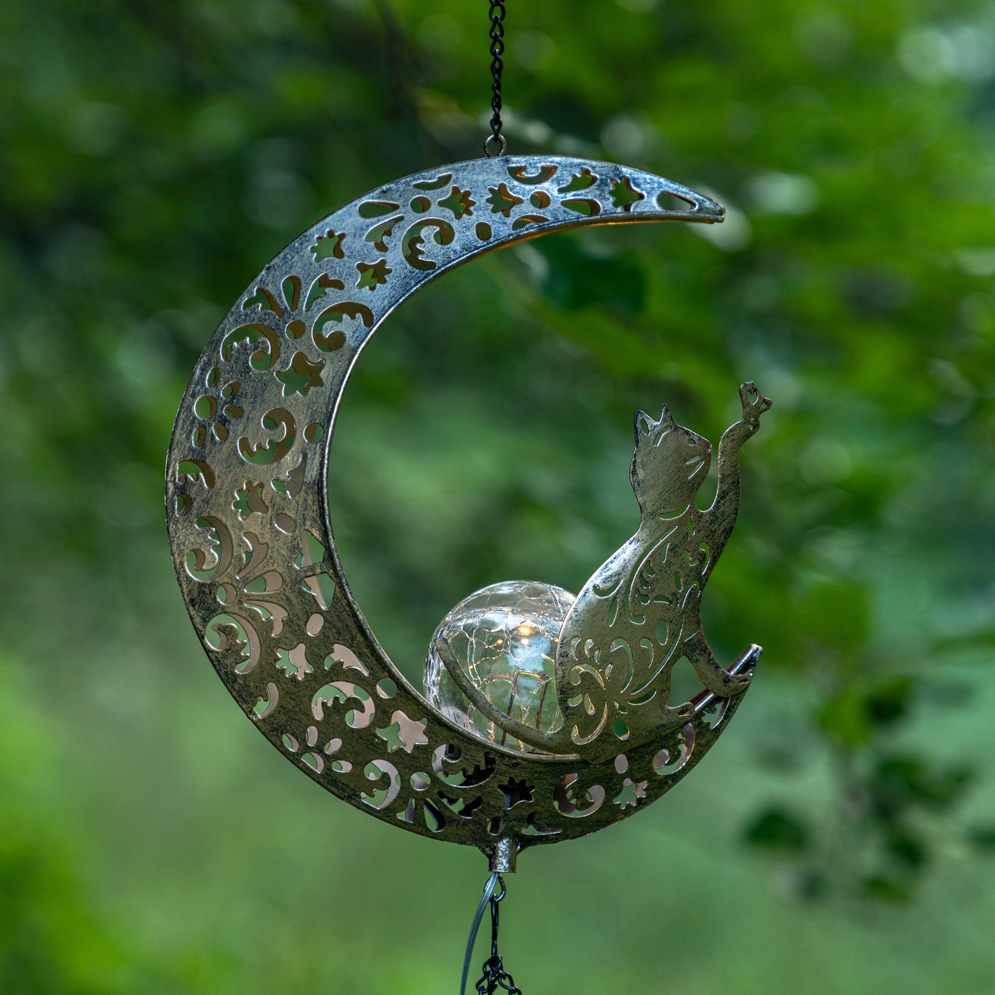 Pet Crescent Moon Solar Wind Chime、mySite、camillekostekn