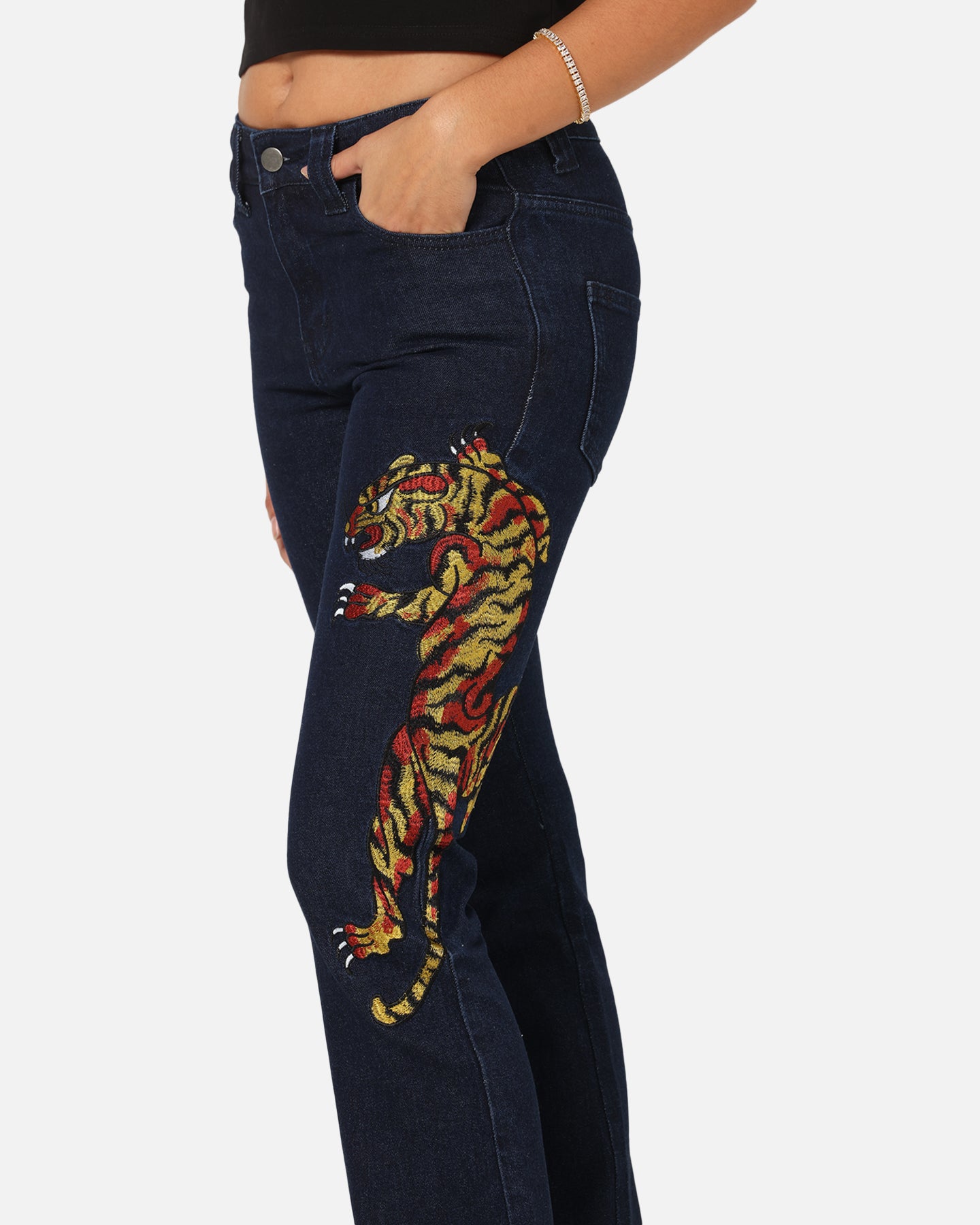 Ed Hardy Women's Feline Bootleg Jeans Indigo Denim、mySite、zt4zffjzw