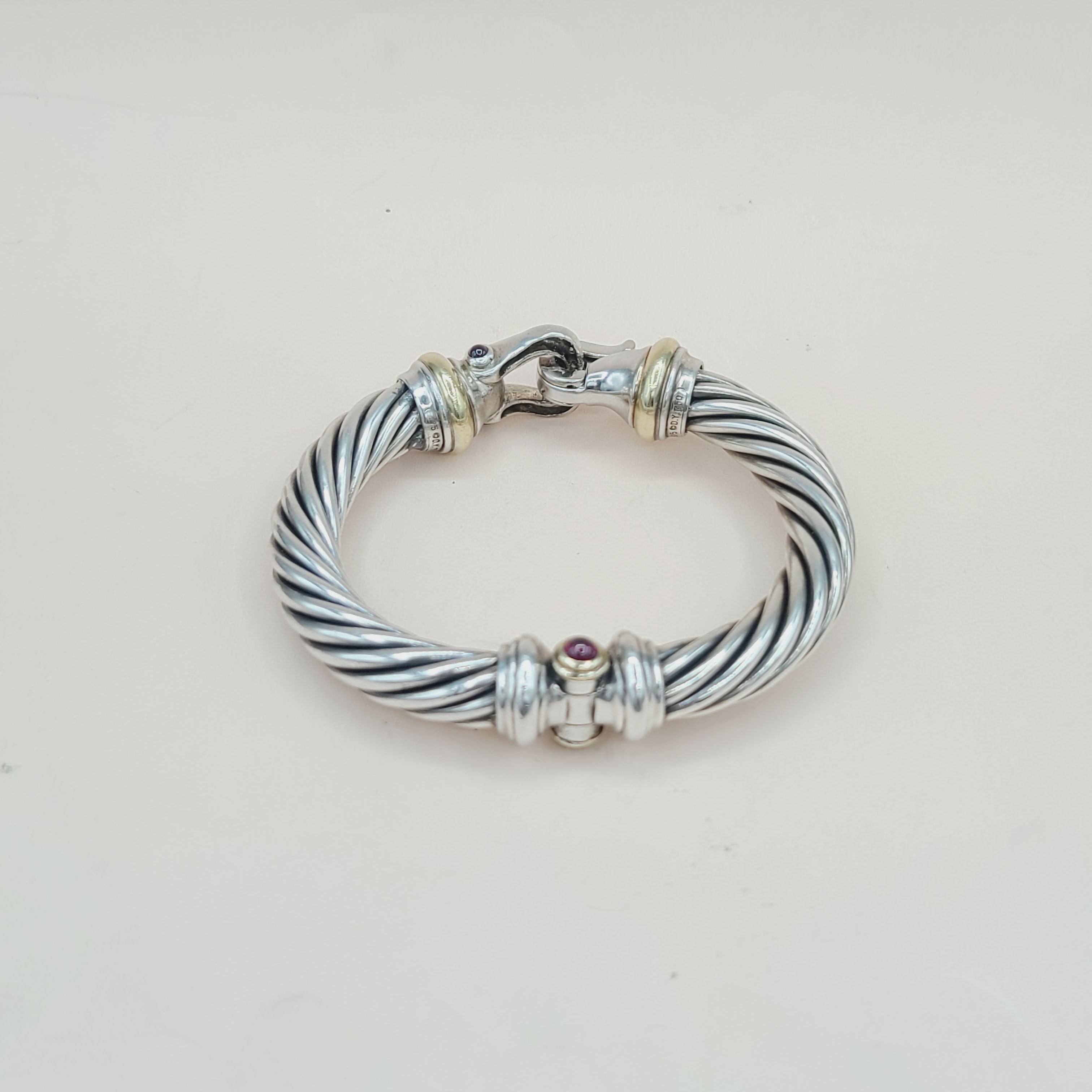 David Yurman 10mm Cable Buckle Bracelet Garnet & Diamonds、mySite、hinf8tx79