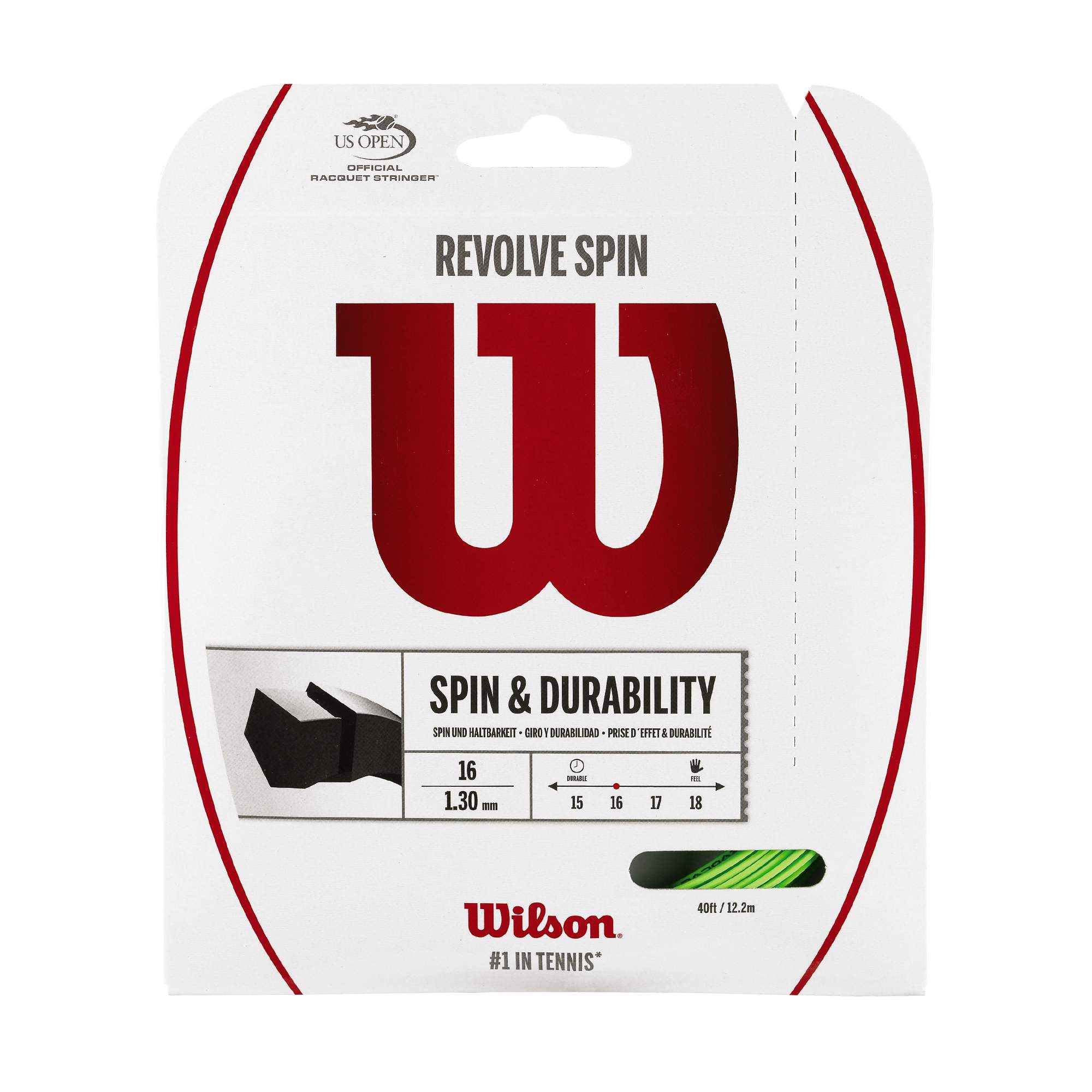 Wilson Revolve Spin 16 Tennis String (Green)