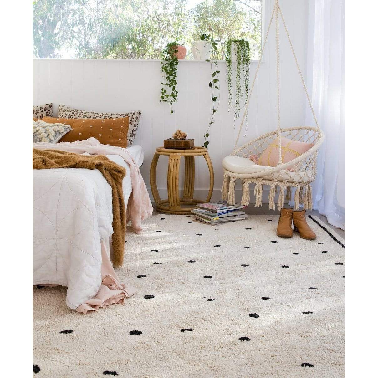 Cotton Berber Going Dotty Black Washable Area Rug、mySite、gigharbornorthrealestate