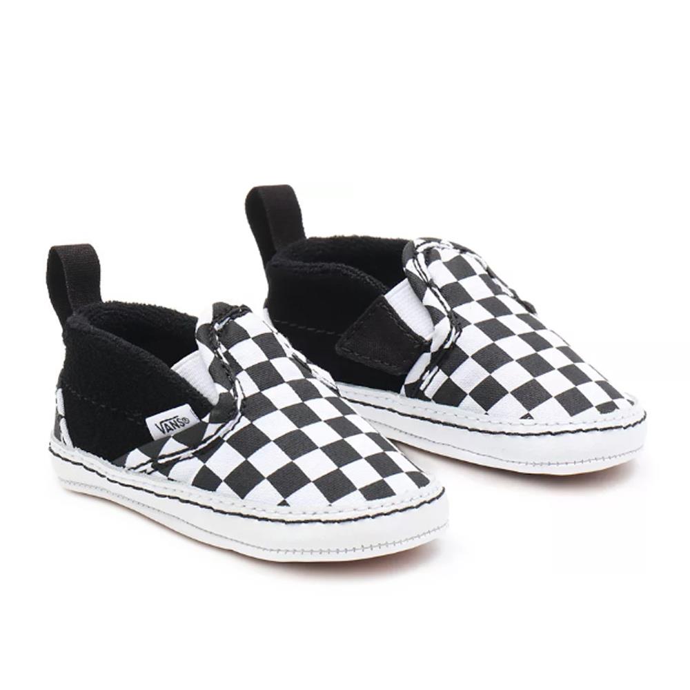  Vans Infant Slip-On V Checker Crib Shoes (0-1 Year) - Black/True White、mySite、merchandisen
