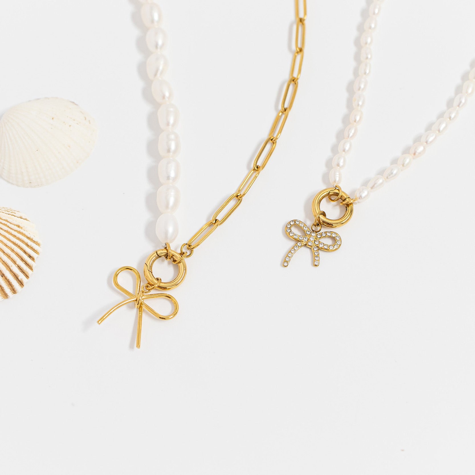 18K Gold PVD Stainless Steel Rhinestone Bow Charm / PDL0278、mySite、dreamappss