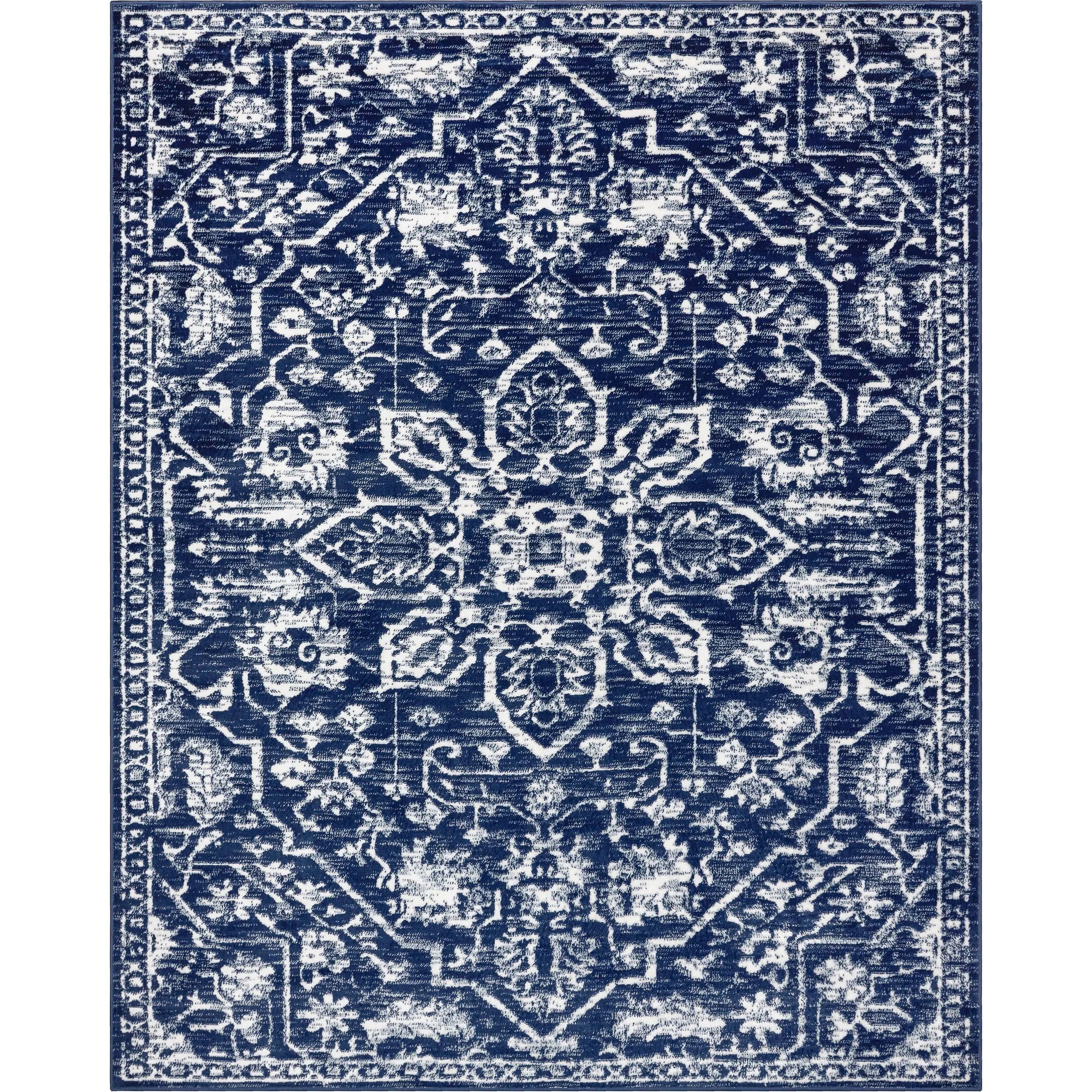 Disa Vintage Medallion Dark Blue Soft Rug By Chill Rugs、mySite、gigharbornorthrealestate