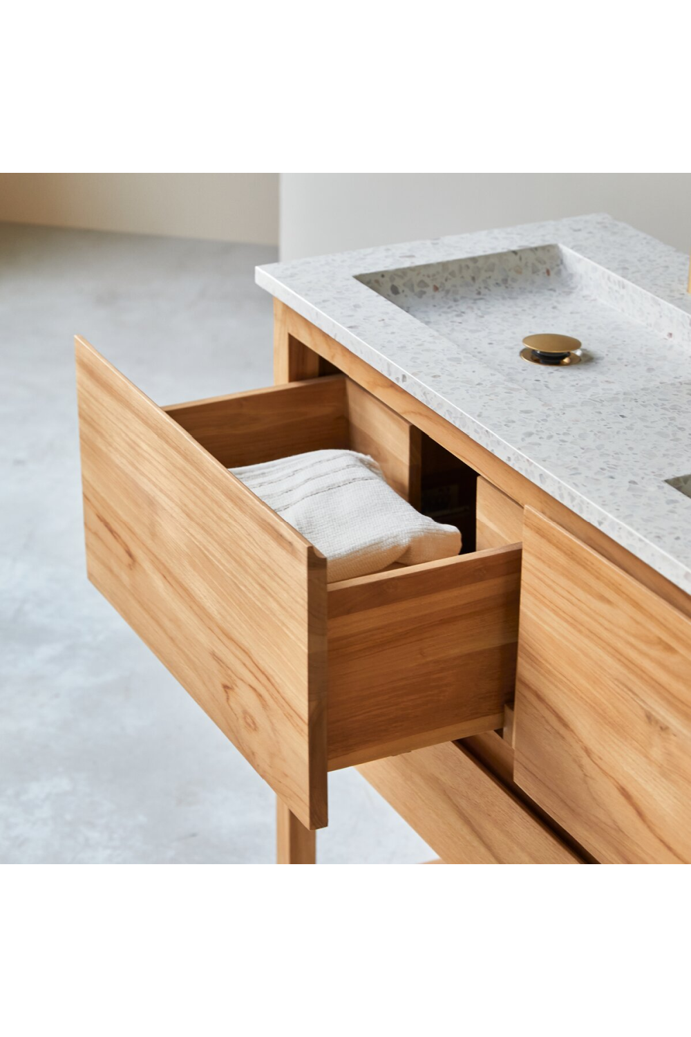 Teak And Terrazo Vanity Unit | Tikamoon Edgar、mySite、neckold