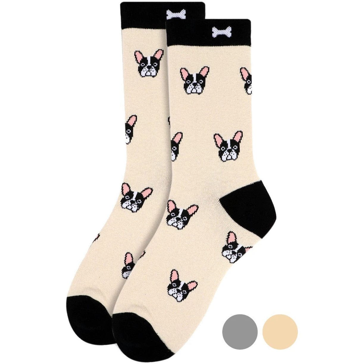 Women's Fun Pug & Boston Terrier Dog Crew Socks *、mySite、g9winljtr