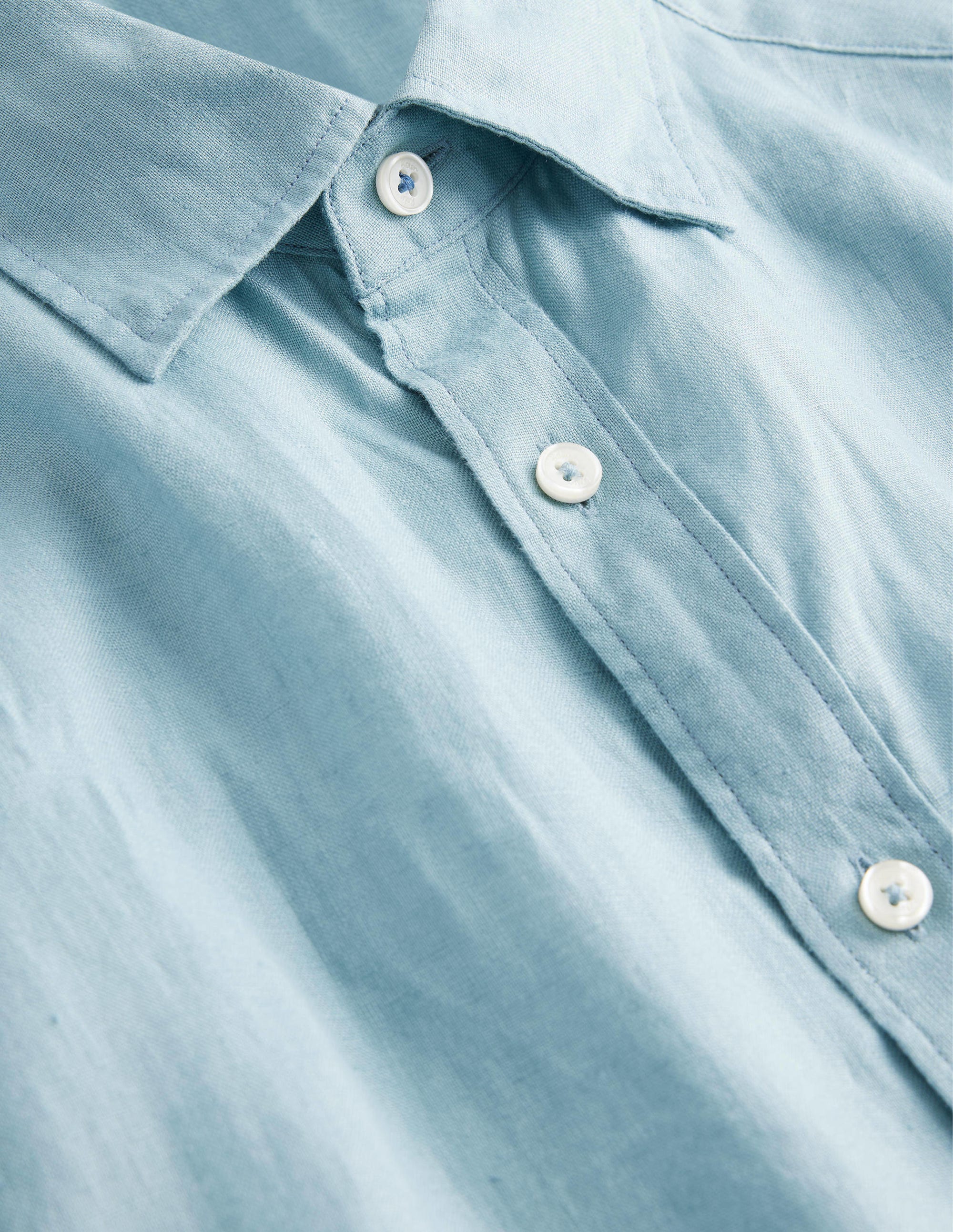  Cutaway Collar Linen Shirt-Washed Blue、mySite、ashleygrahame